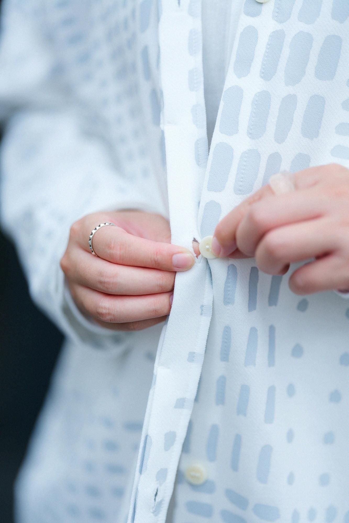 鑲嵌針織 立領輕型外套/敷石 白色