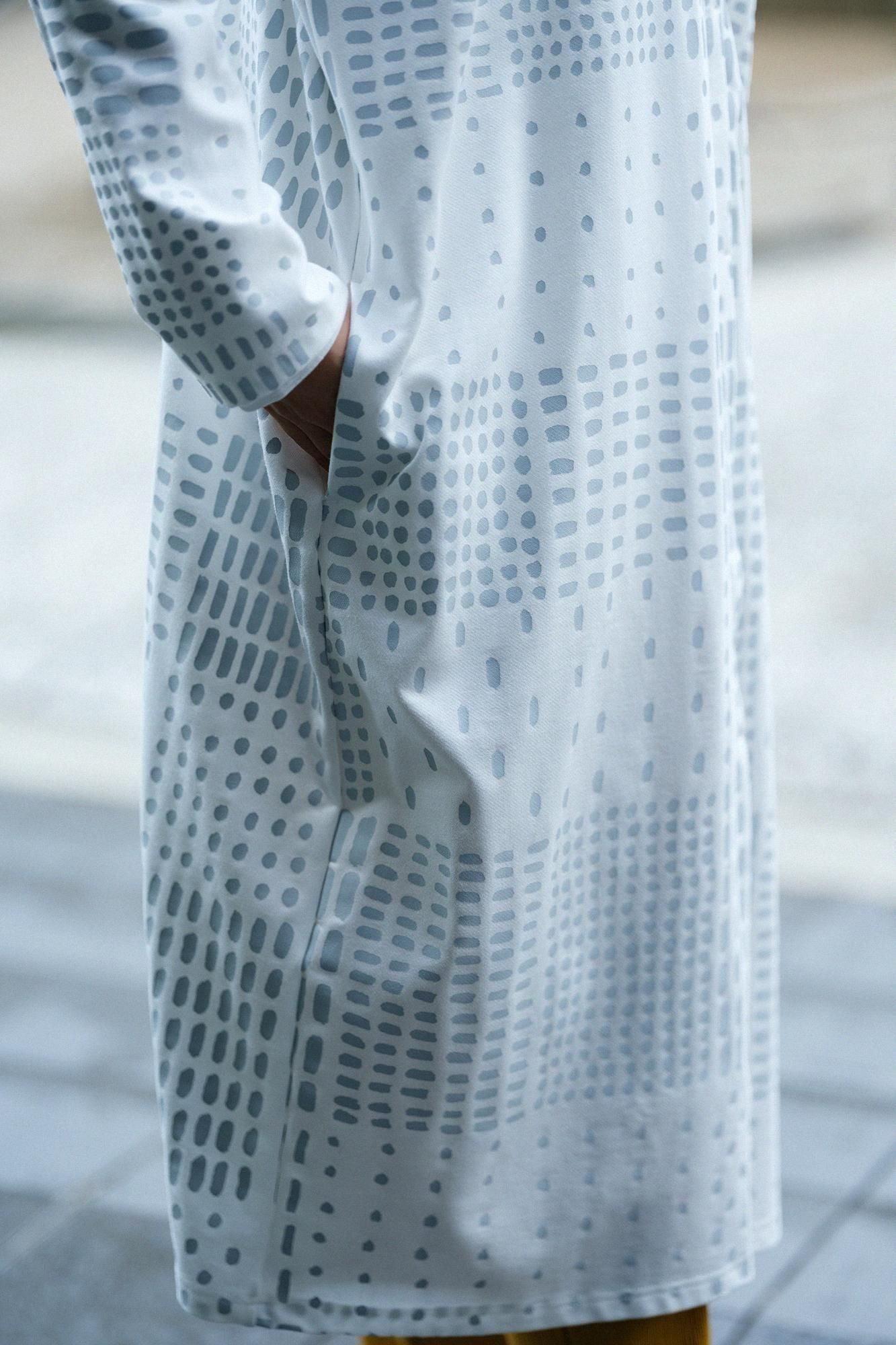 鑲嵌針織 立領輕型外套/敷石 白色