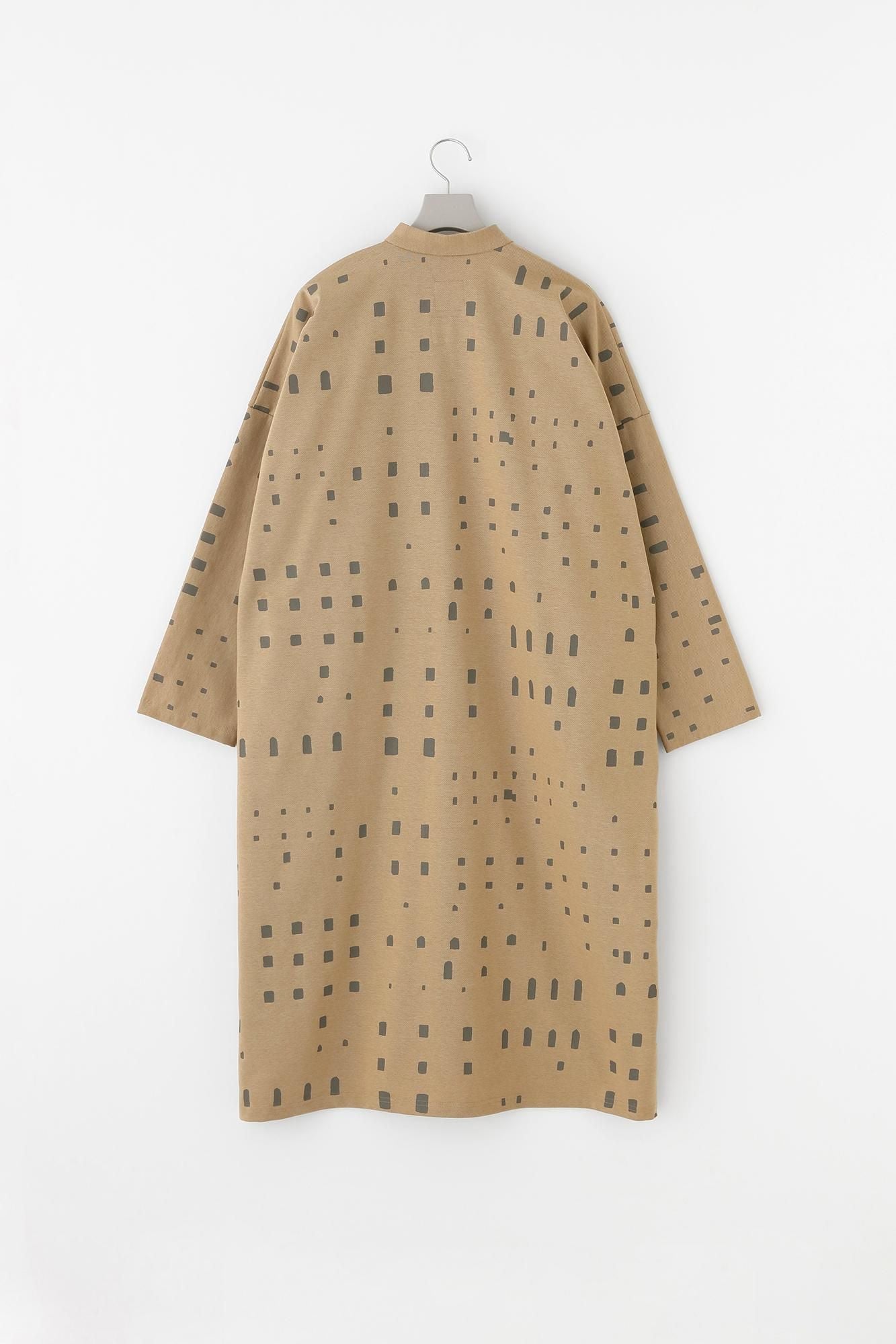 인레이 저지 스탠드칼라라이트 코트/창문 금발의