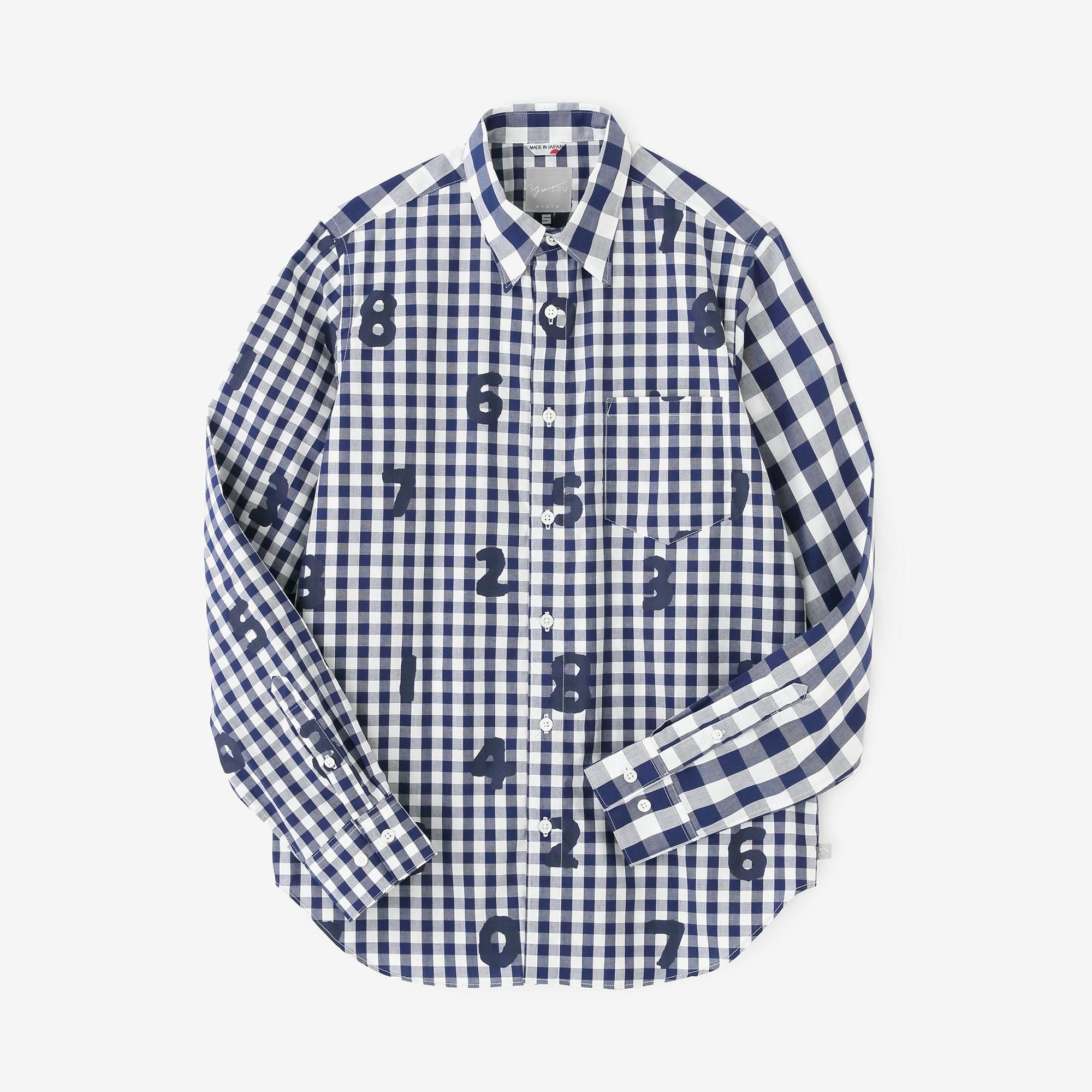 ギンガムチェックシャツ／SO-SU-U×ネイビー