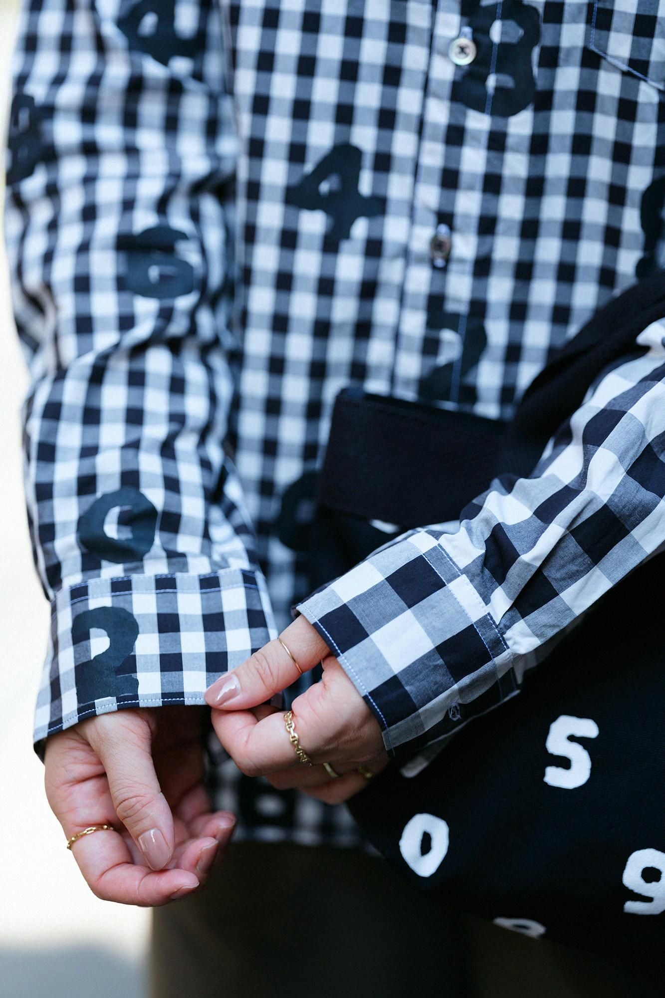 깅엄 체크 셔츠/SO-SU-U×검은색