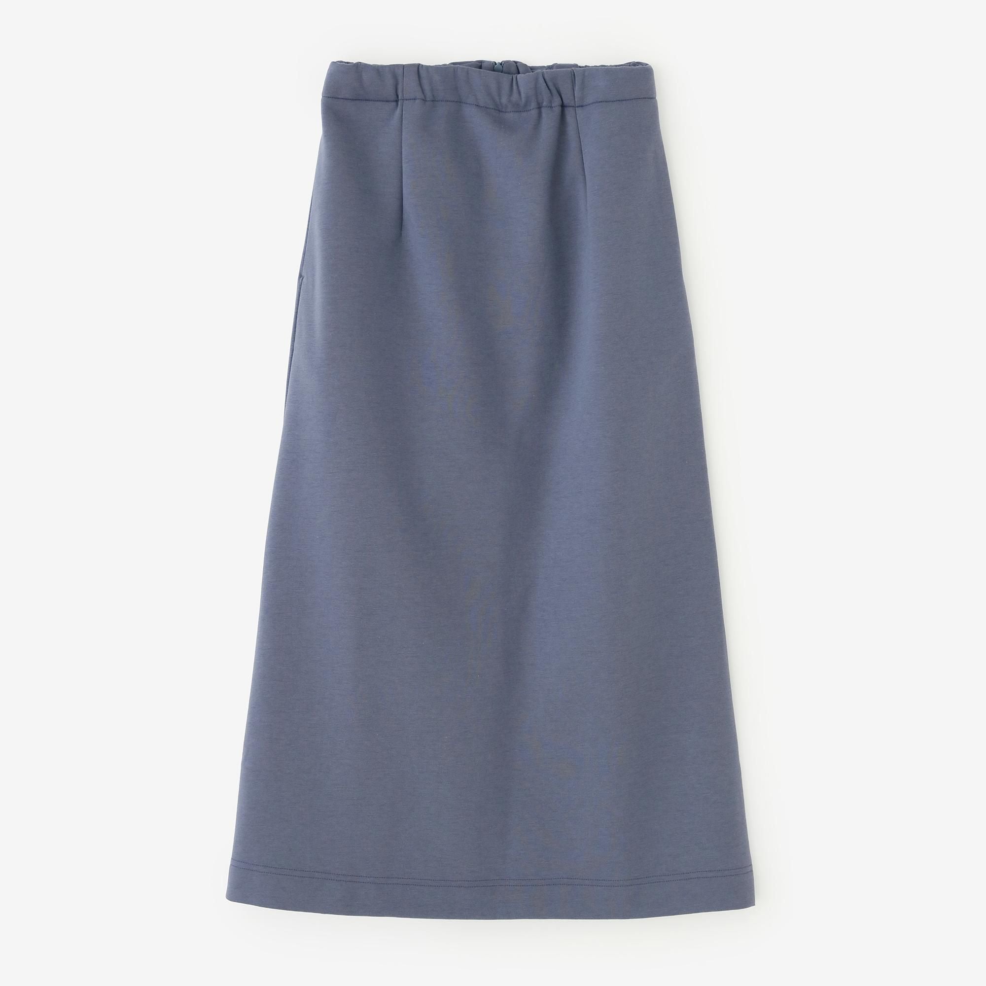 瓦楞針織 長裙/霧藍色