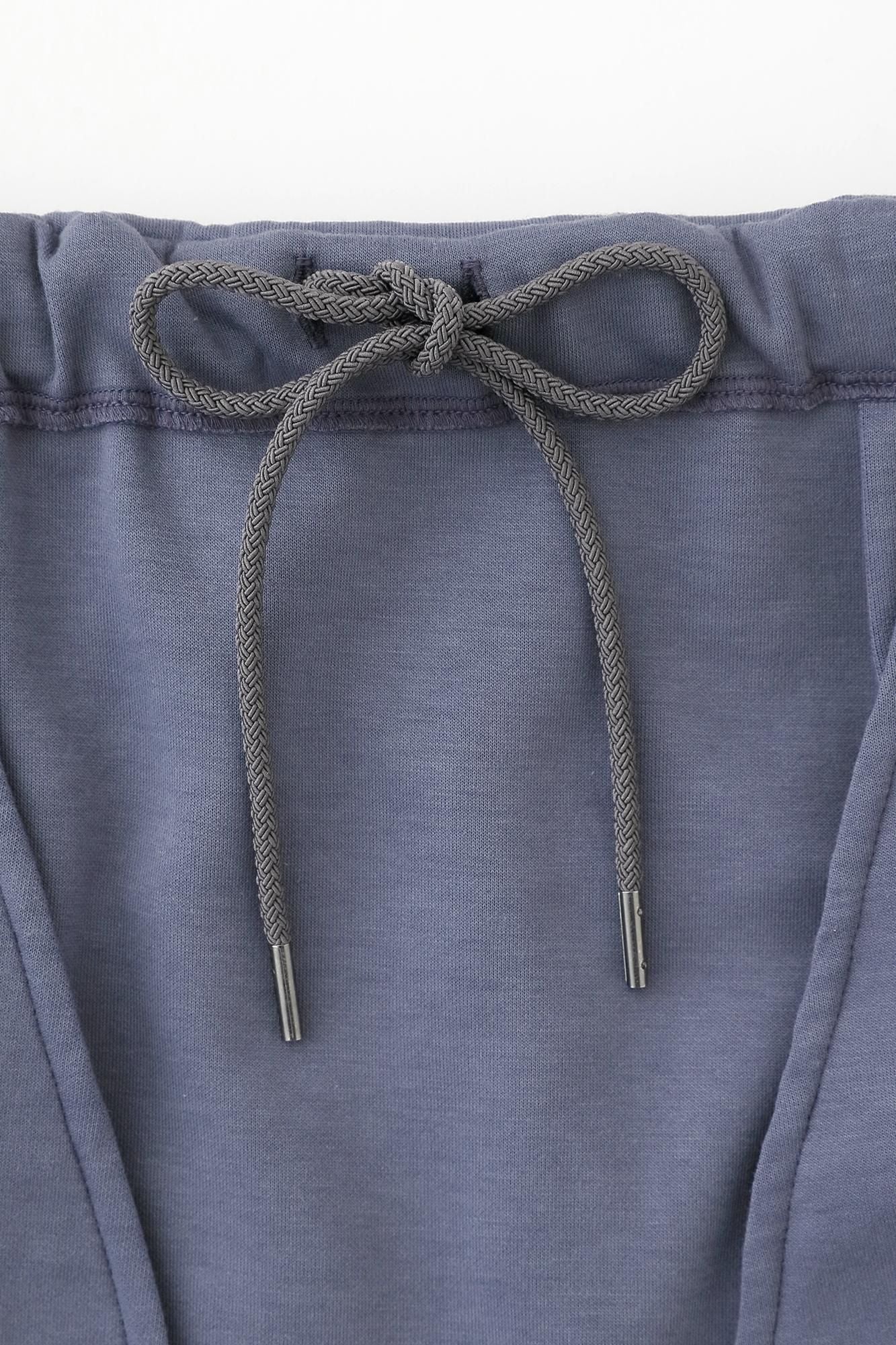 瓦楞針織 長裙/霧藍色