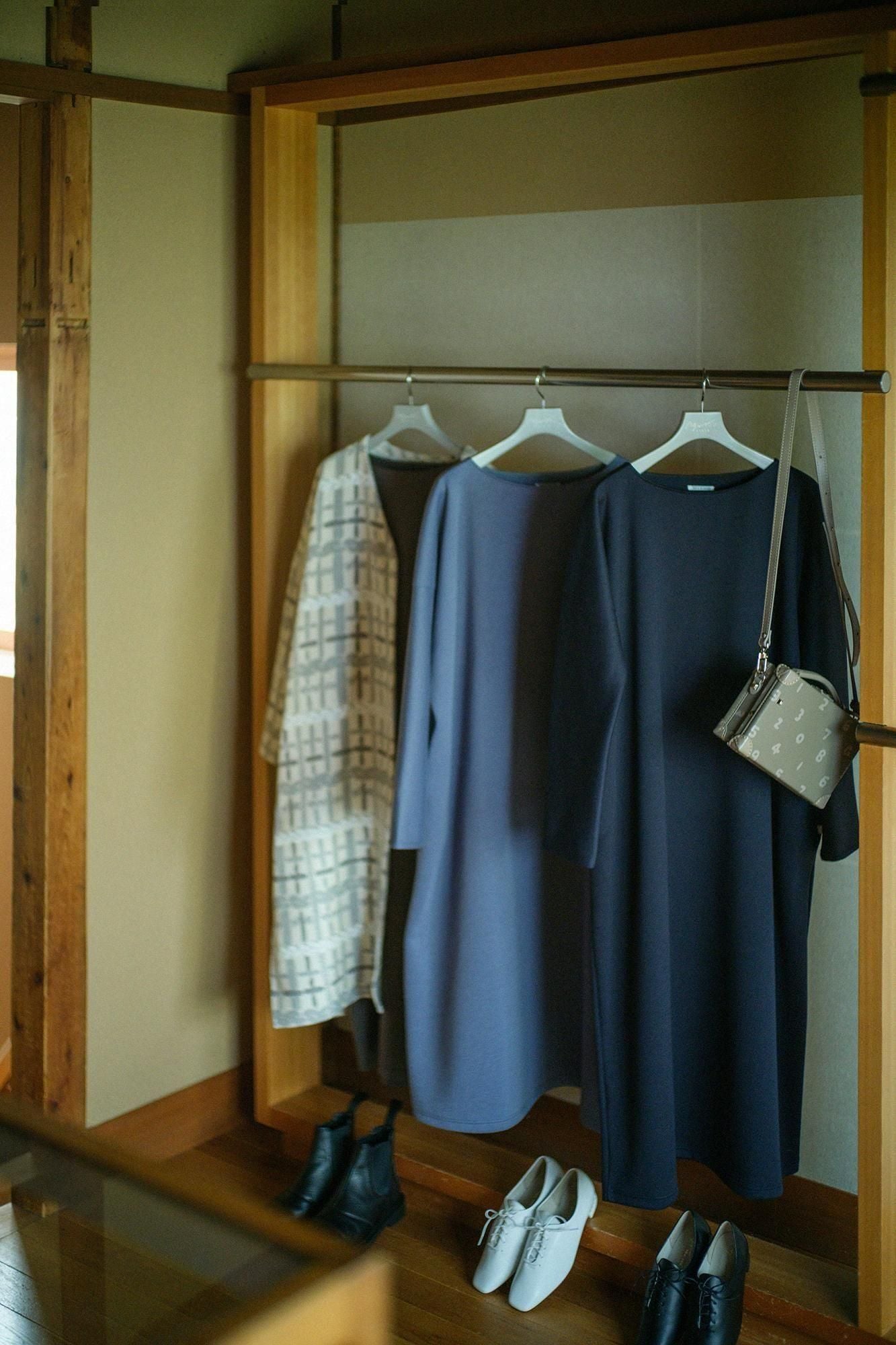 카드보드 니트 보트넥 L/S OP 맥시길이/포그 블루