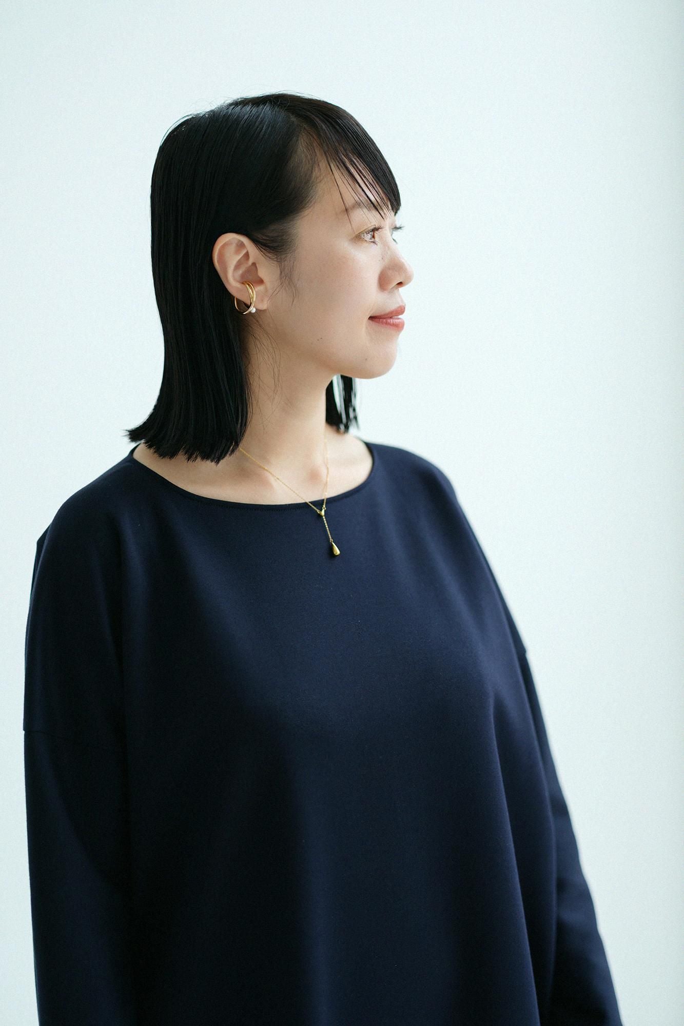 카드보드 니트 보트넥 L/S OP 맥시길이/다크네이비