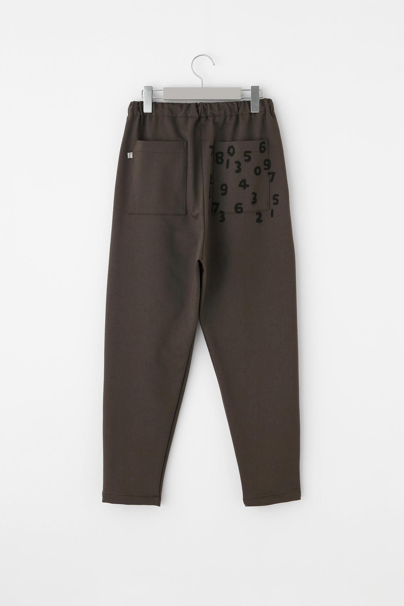 인레이 저지 이지 테이퍼드 팬츠/브라운