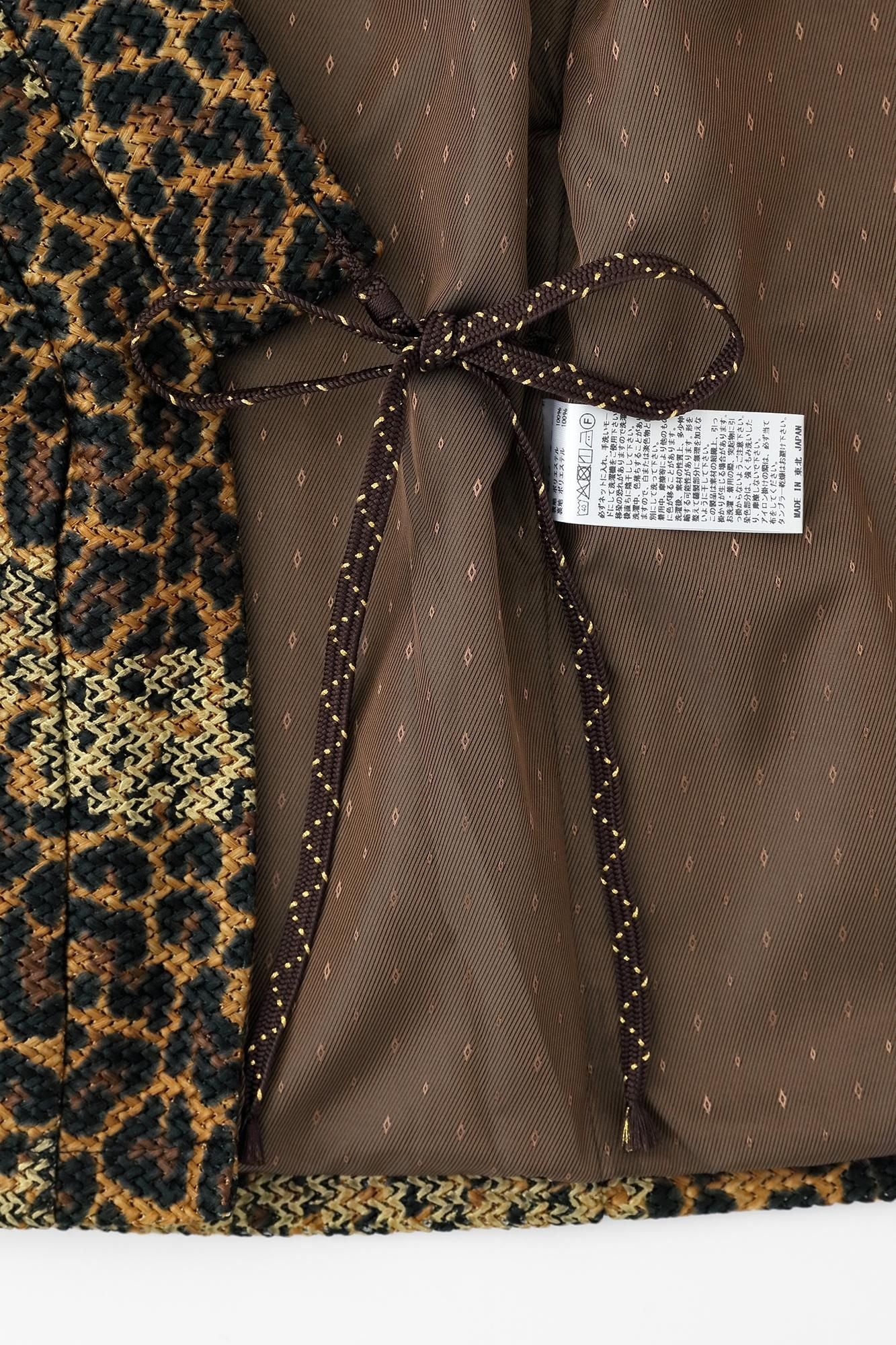 llaTsuCell weave Sleeveless Robe Undershirt (a)Waheight)/Tied-up yellowingJapanese TeaSpots (kiGarachamara)