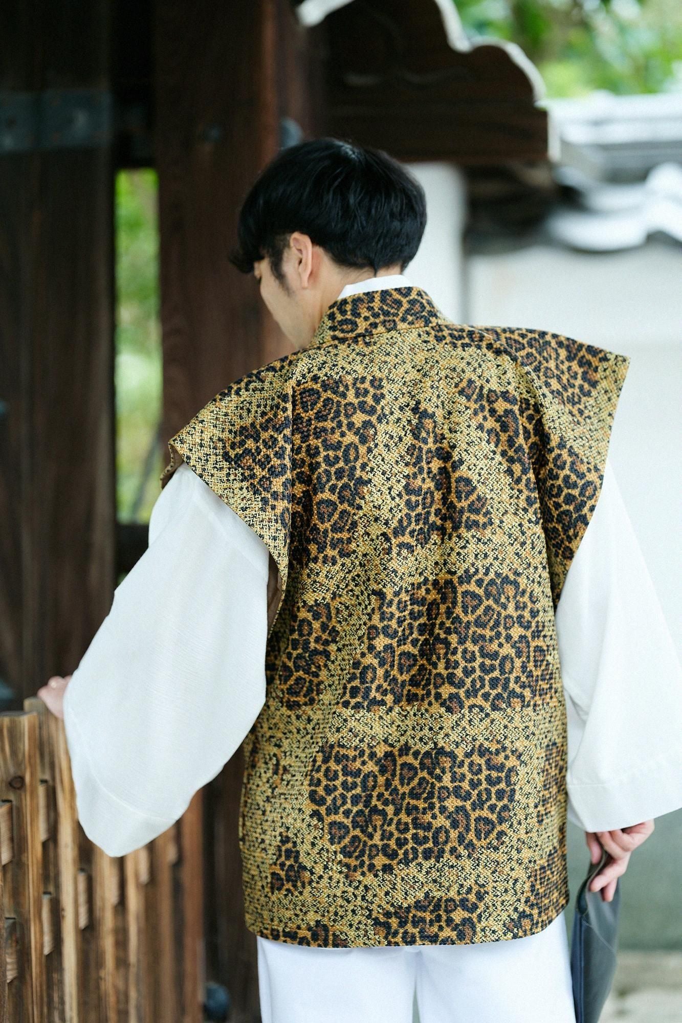 llaTsuCell weave Sleeveless Robe Undershirt (a)Waheight)/Tied-up yellowingJapanese TeaSpots (kiGarachamara)