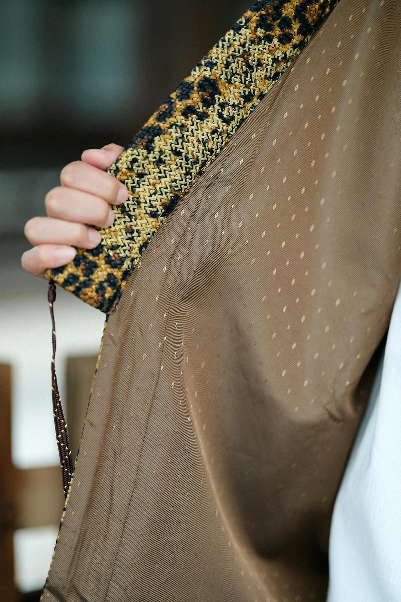 llaTsuCell weave Sleeveless Robe Undershirt (a)Waheight)/Tied-up yellowingJapanese TeaSpots (kiGarachamara)