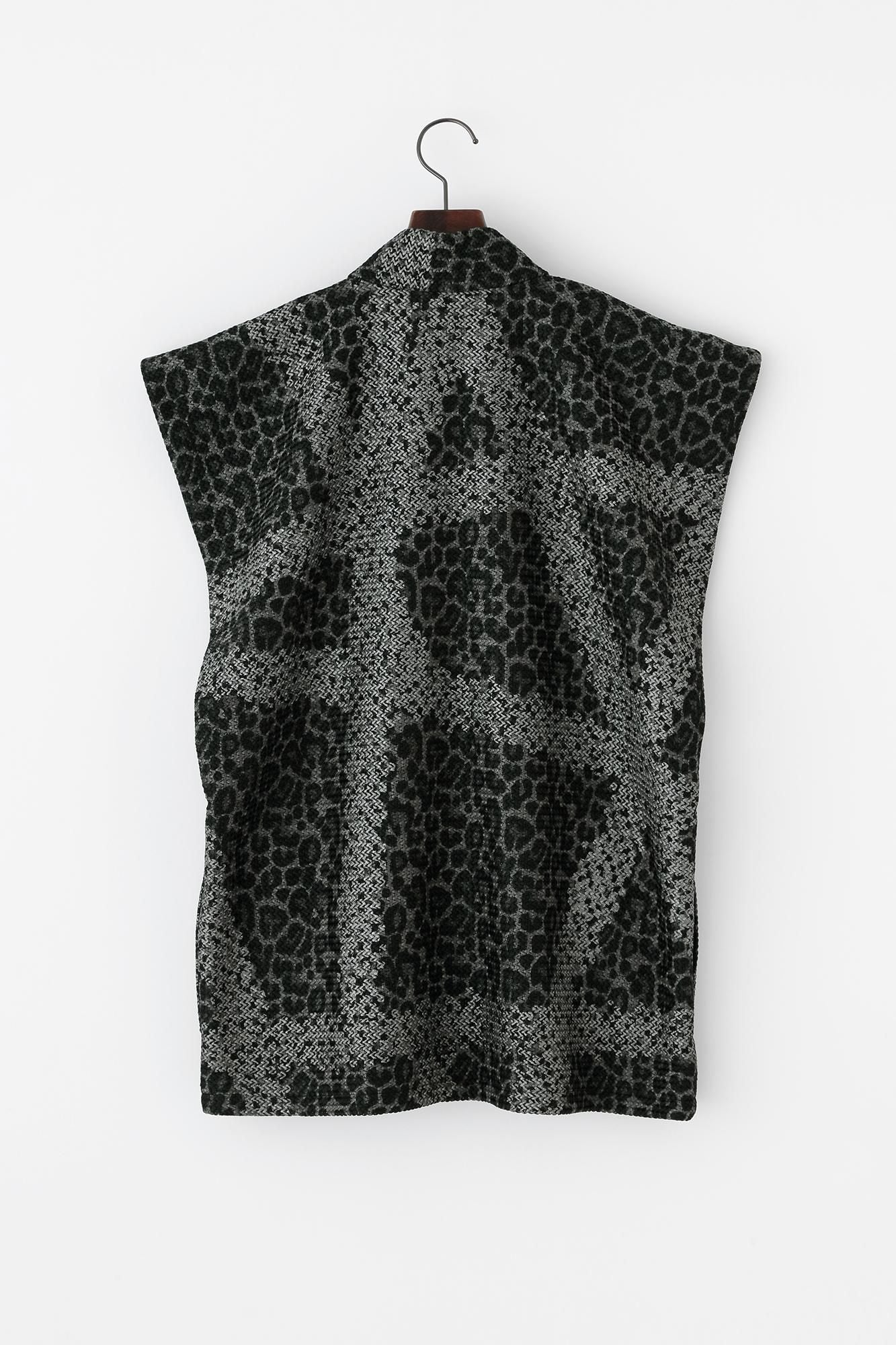 llaTsuCell weave Sleeveless Robe Undershirt (a)Waheight)/Tied-up Dark GreySpots (Koihai Spotted)