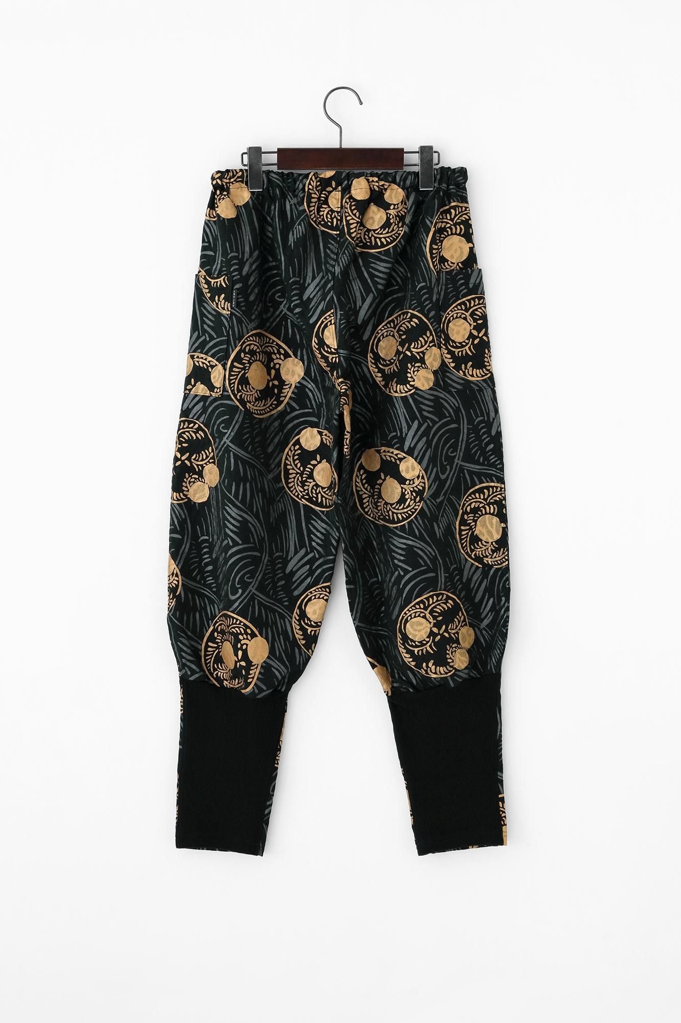 ジャカール ふくれ織 裁付(たっつけ)えんゆう穿き/草紋(そうもん) 濡羽色(ぬればいろ)