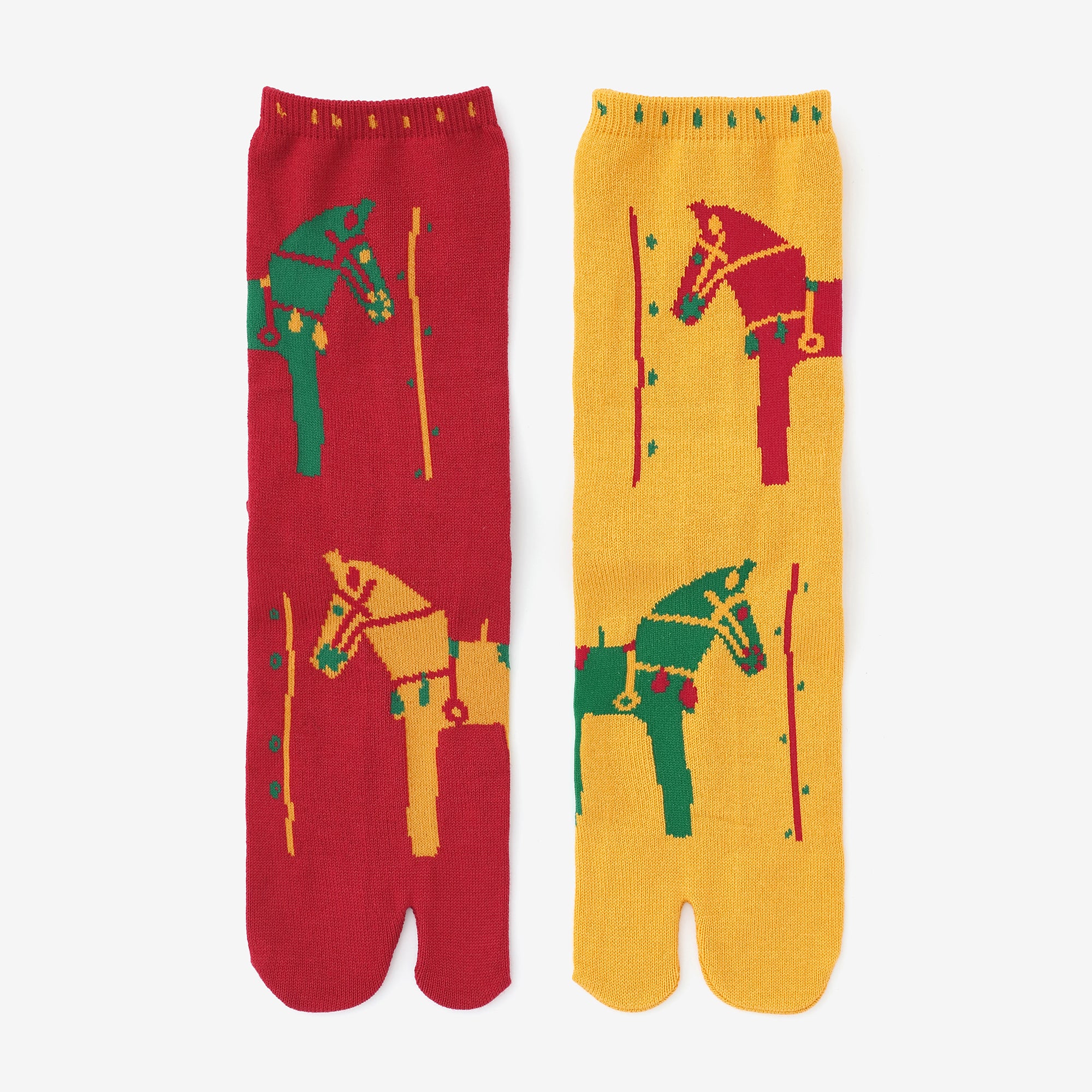 足袋下(普通丈)/干支 午(うま)令和8年 臙脂色(えんじいろ)×芥子色(からしいろ)【男・女性用】