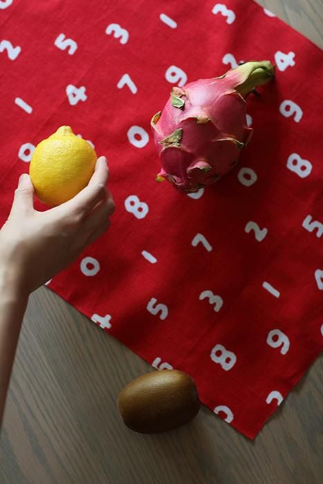 伊勢木綿 textile手ぬぐい(ひめ丈)/SO-SU-U 紅色(べにいろ)