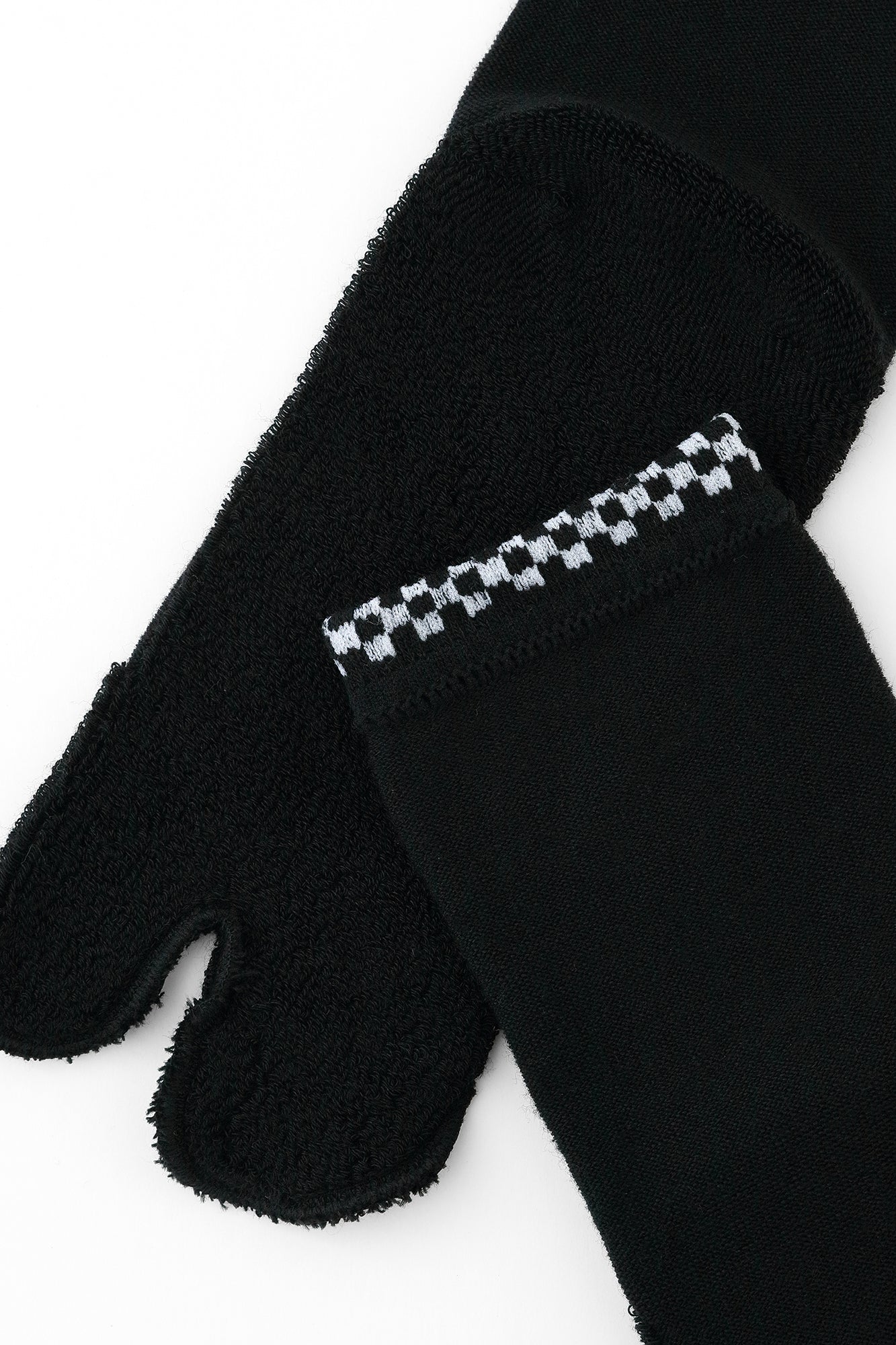 毛巾質地足袋襪(普通長度)/黑色