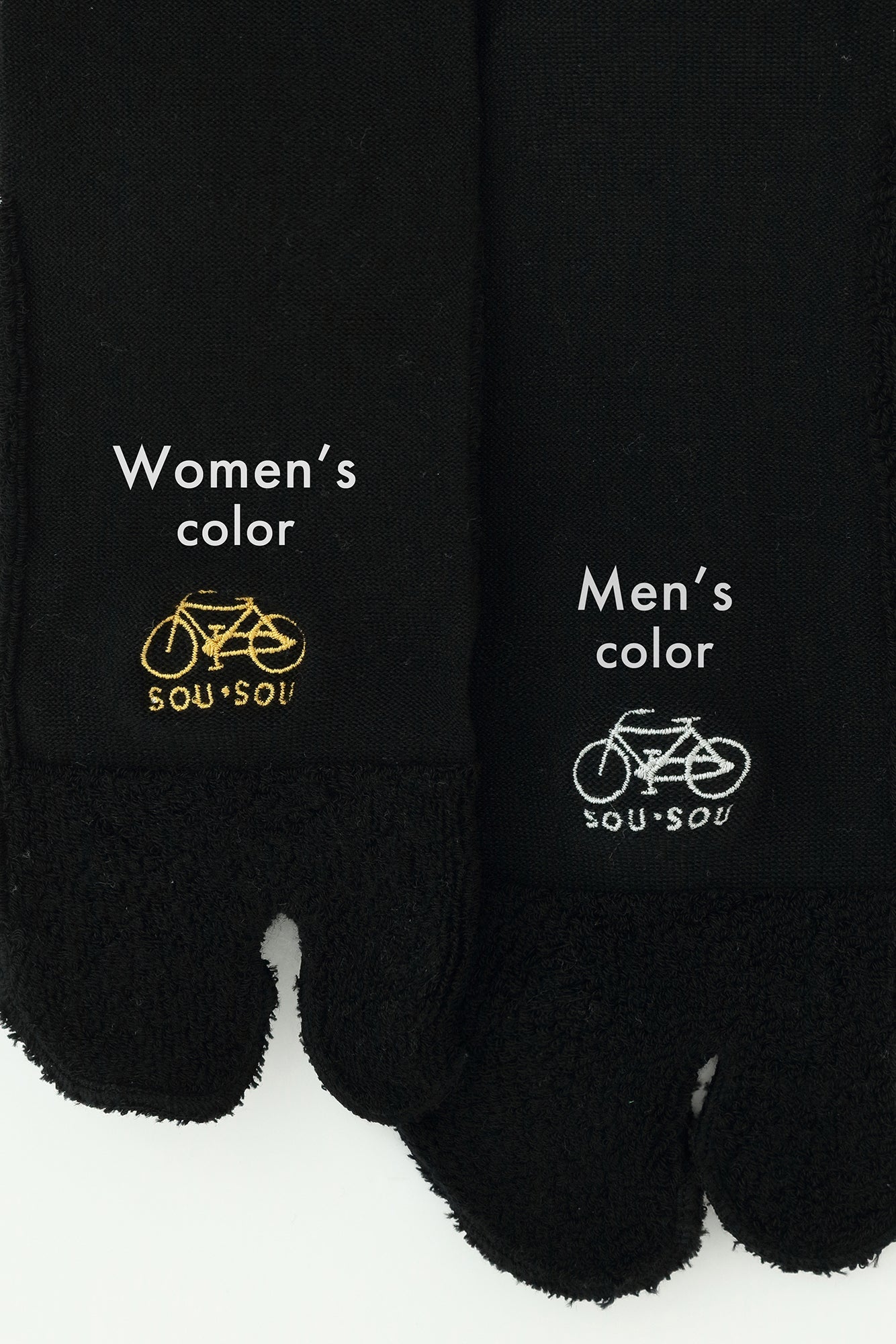 毛巾質地足袋襪(普通長度)/黑色