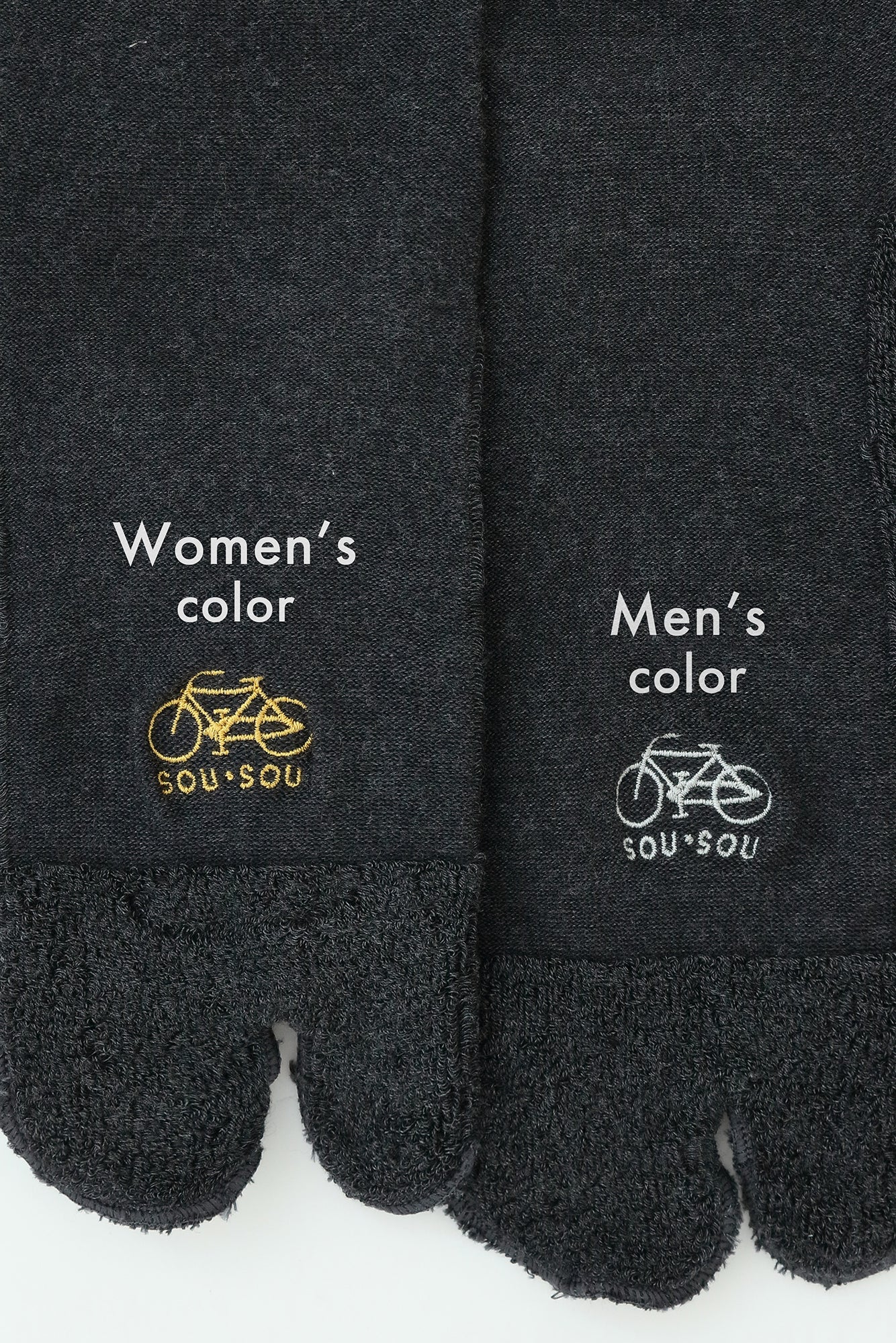 毛巾質地足袋襪(普通長度)/深灰色