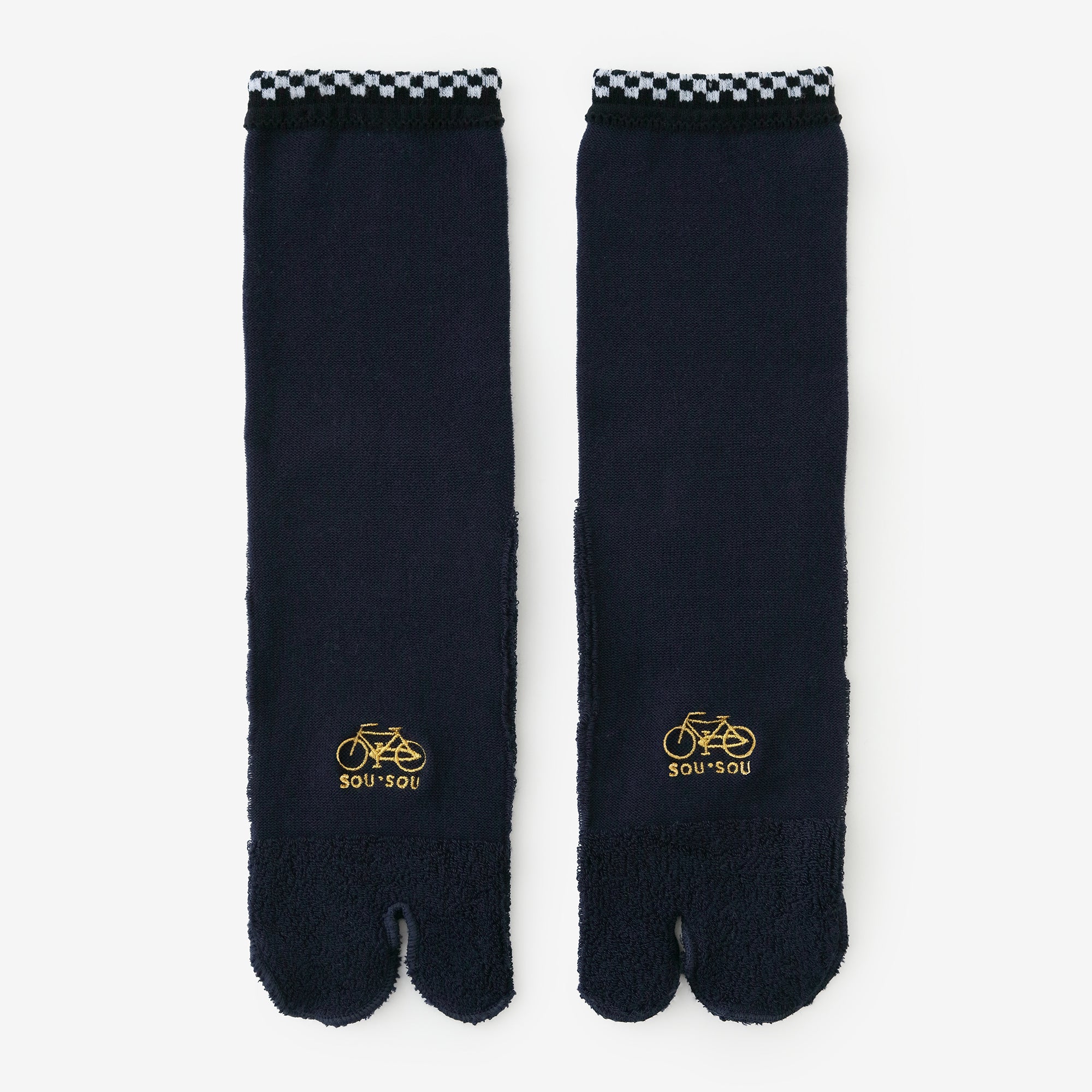 毛巾質地足袋襪(普通長度)/寶藍色