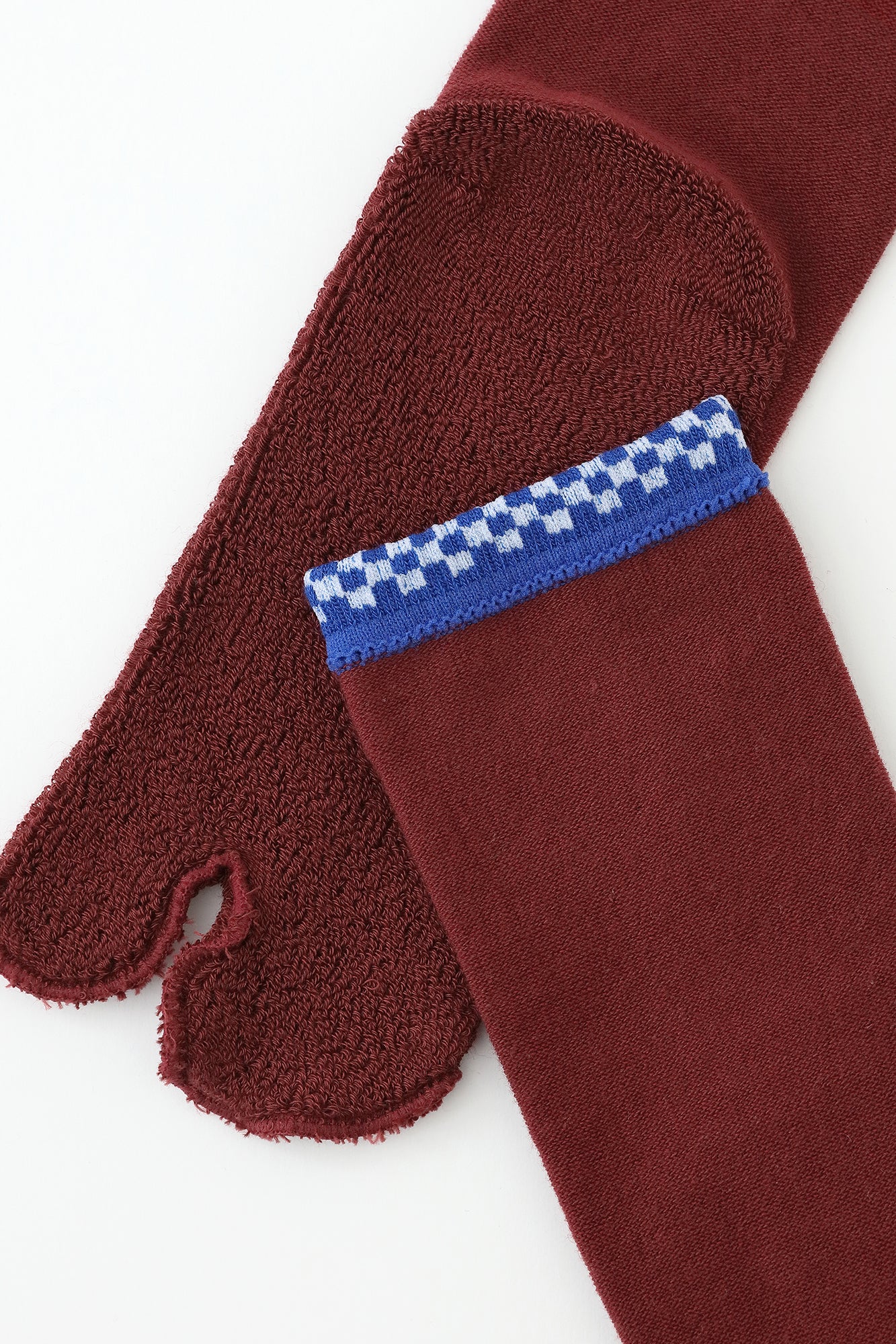 毛巾質地足袋襪(普通長度)/深紅色