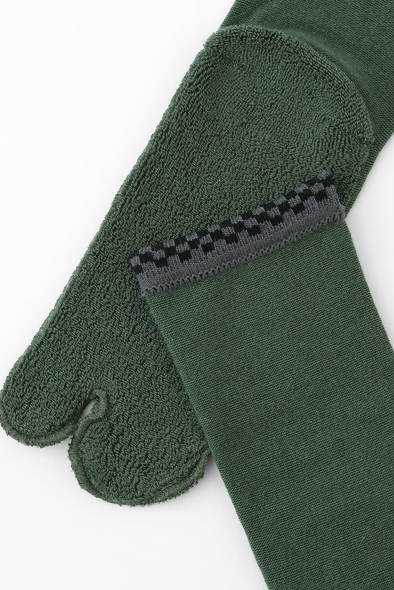 毛巾質地足袋襪(普通長度)/青苔色