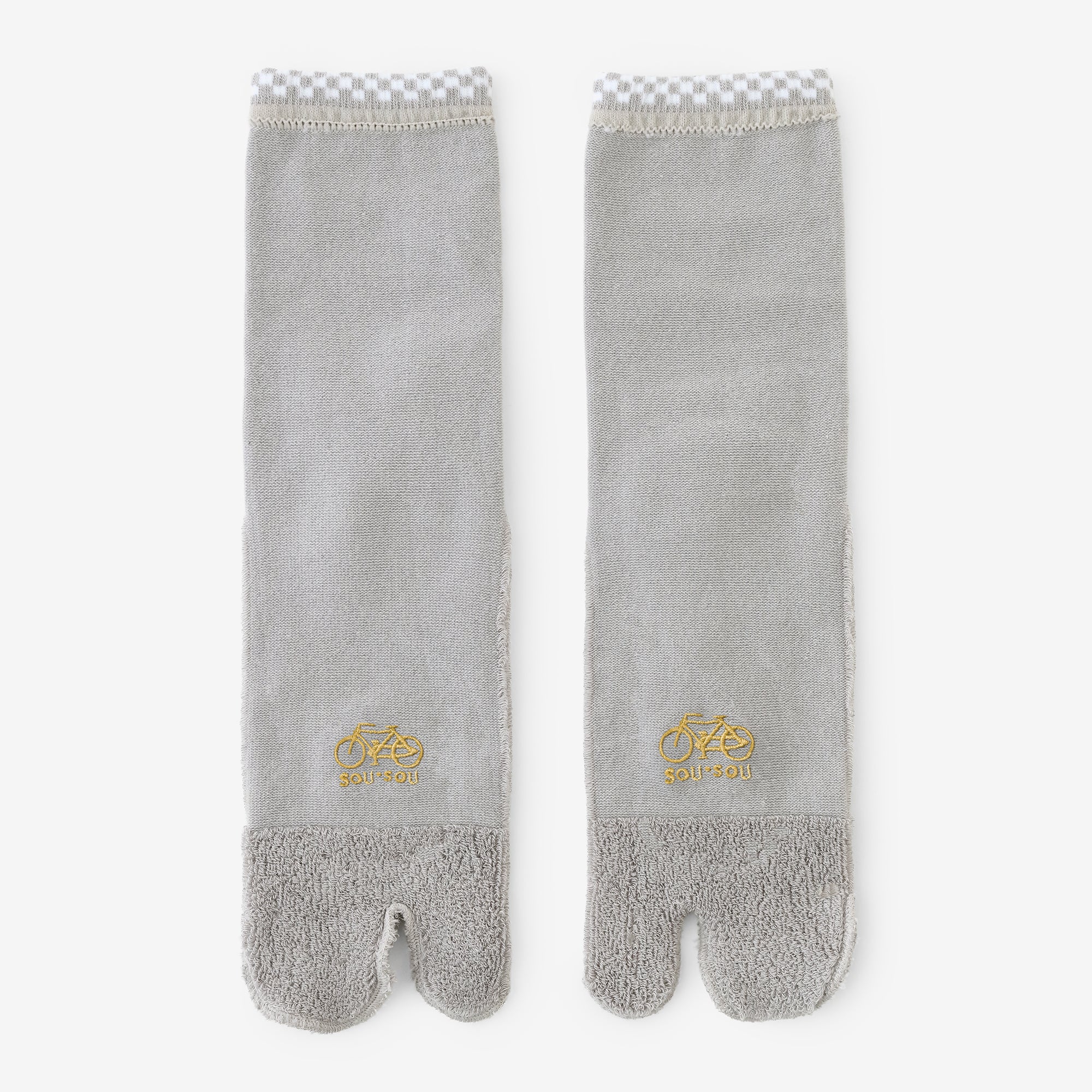 毛巾質地足袋襪(普通長度)/銀灰色