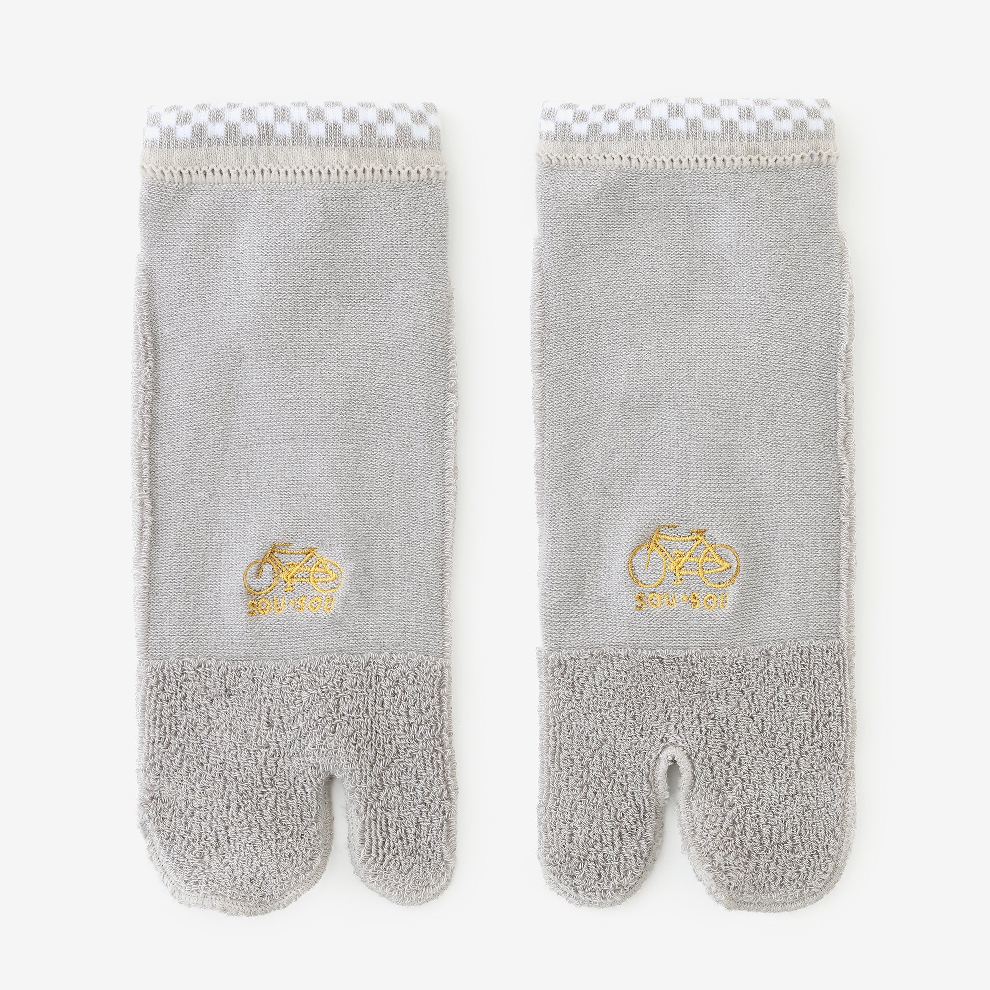 毛巾質地足袋襪(腳踝長度)/銀灰色