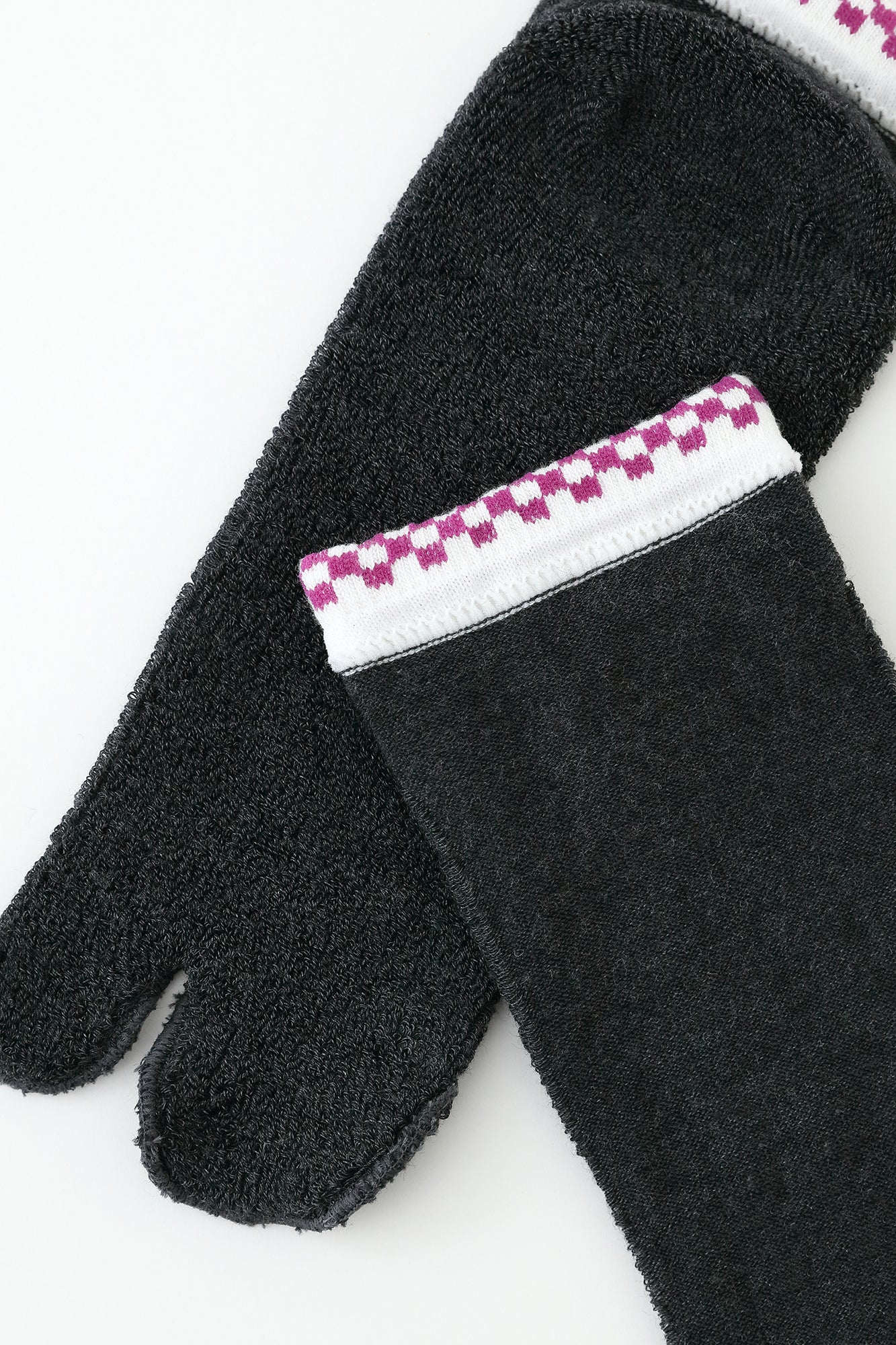 毛巾質地足袋襪(腳踝長度)/深灰色