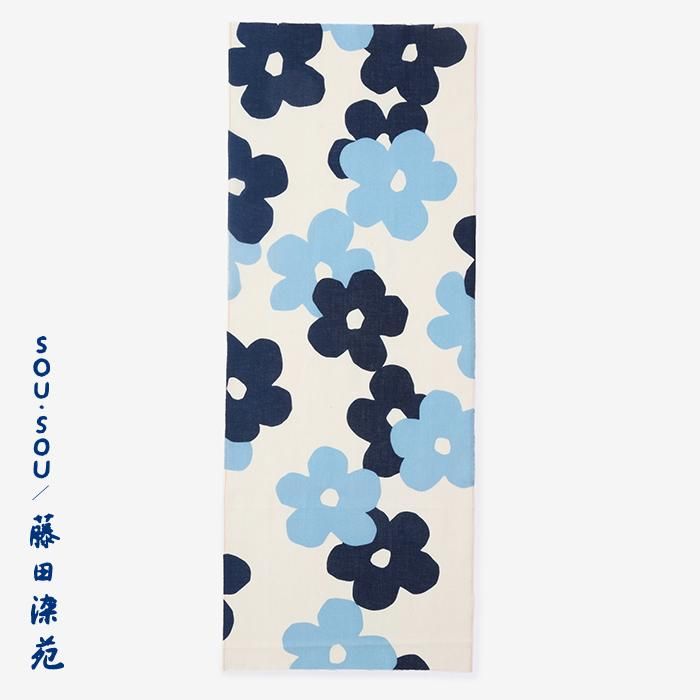 SOU・SOU×藤田染苑 藍捺染 手ぬぐい/花がさね SOU・SOU×藤田染苑 藍捺染 手ぬぐい/花がさね