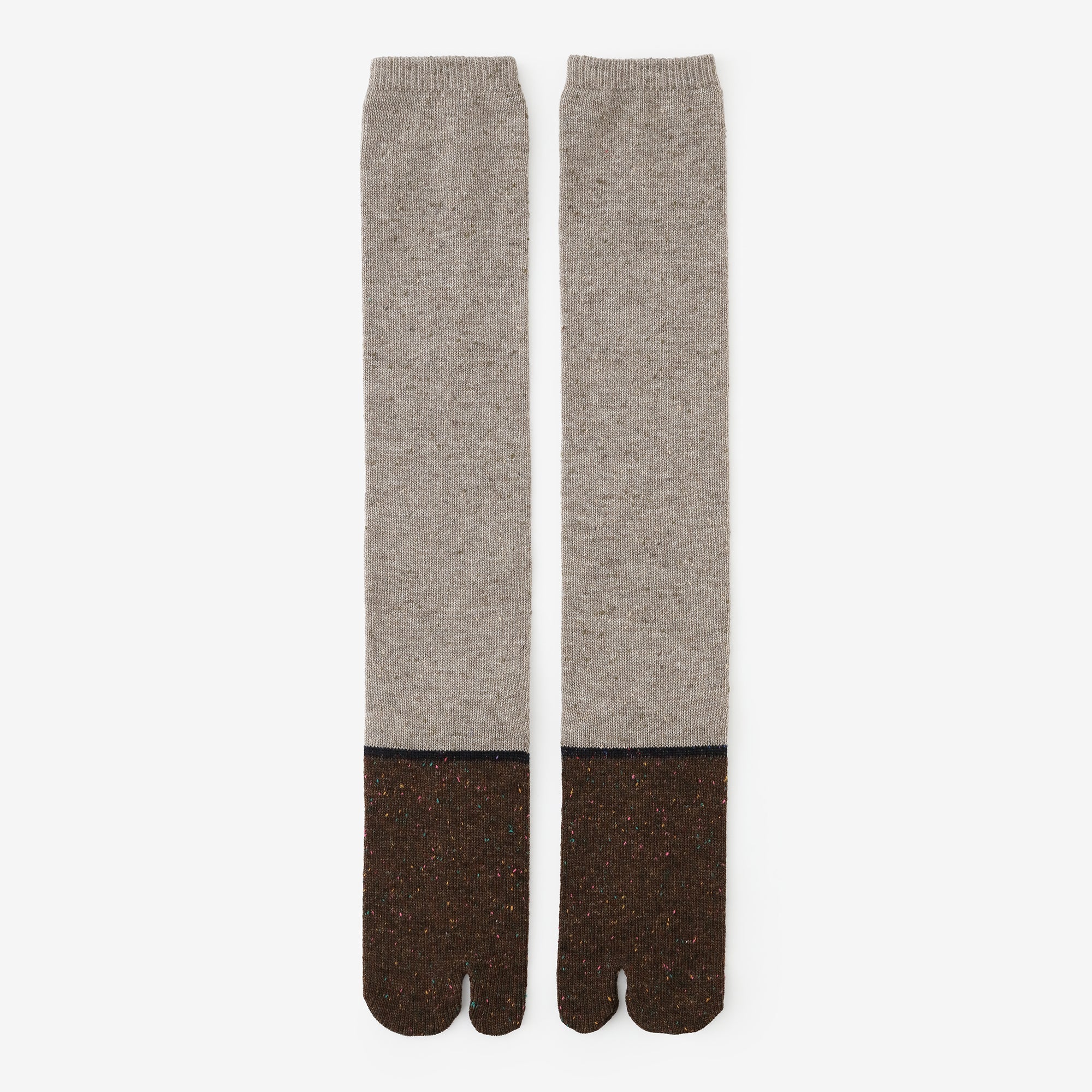 ウール足袋下(膝下) 棟梁(とうりょう)/白茶鼠(しらちゃねず)【女性用のみ】