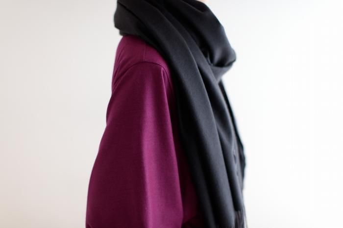 Babycash(R)羊絨 薄圍巾/灰炭色