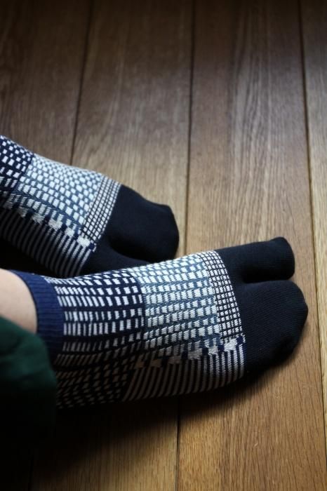 分趾襪(腳踝長度)/點線 青和 【男・女性用】