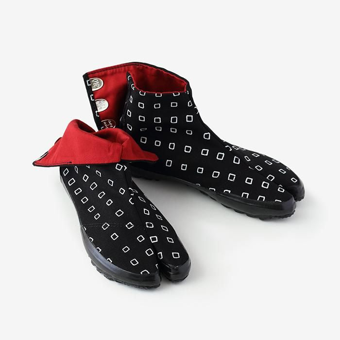 分趾足袋鞋/枡 黑色×白色