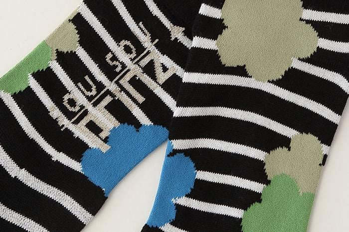 分趾襪(普通長度)/布芝空薔薇 黑色 【男・女性用】