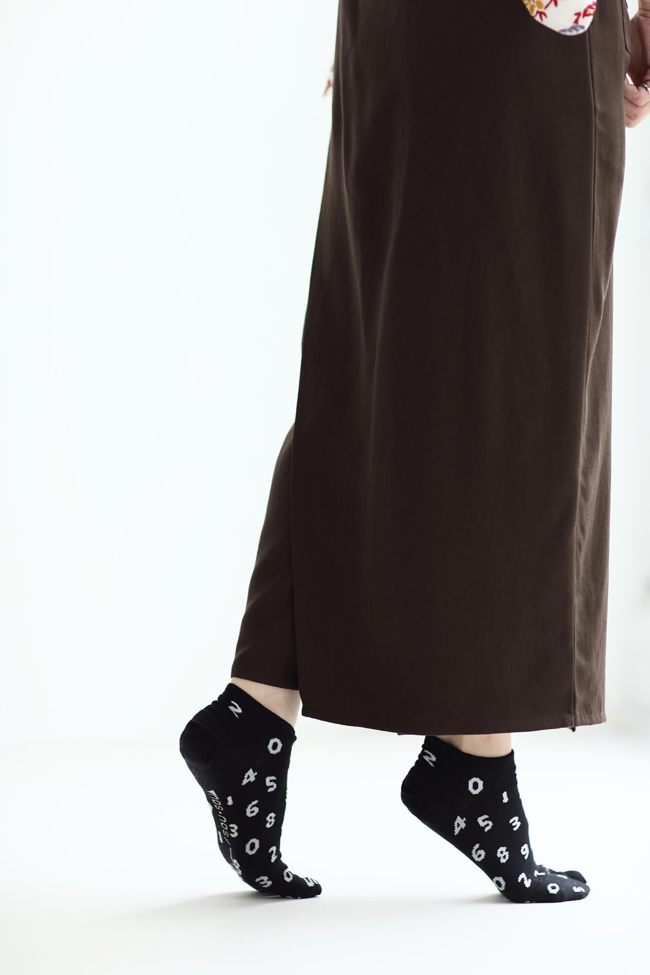 타비양말(발목 길이)/SO-SU-U 검은색×흰색 【남・여성용】