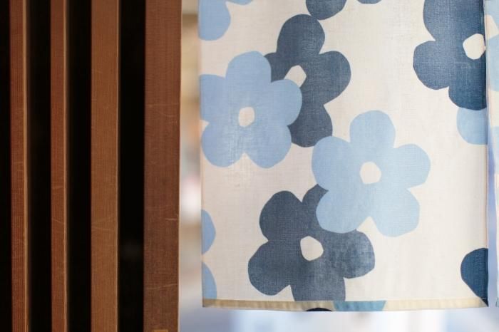 SOU・SOU藤田染苑藍捺染手巾門簾 2張寬× x /疊花