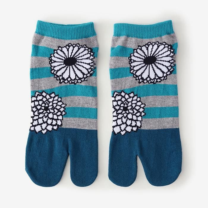 Tabi Socks(Low-cut)/Round Chrysanthemum Teal Green【Men・Women】