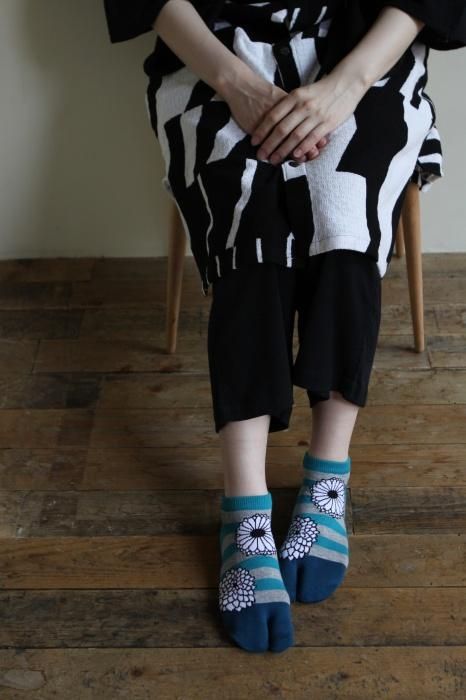 Tabi Socks(Low-cut)/Round Chrysanthemum Teal Green【Men・Women】