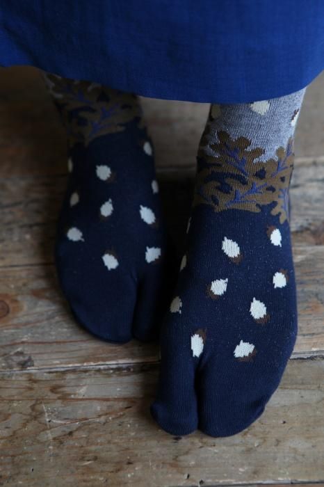 타비양말(정상 길이)/도토리 롤 아이언 해군 【남・여성용】