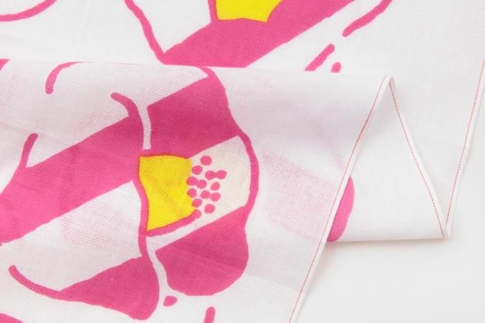 【net limited】Isemomen Cotton Textile Handkerchief / Camellia in Winter