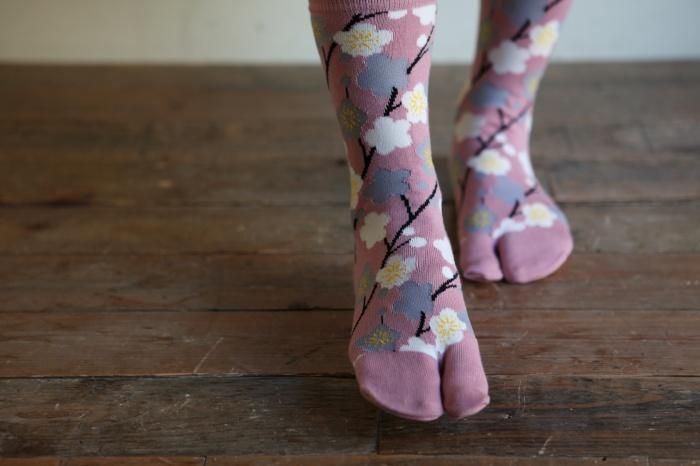 分趾襪(普通長度)/梅林 桃粉色 【男・女性用】