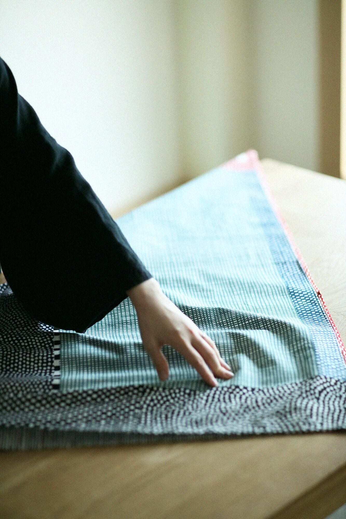 Hand-printed Furoshiki(Large)/Lines and Dots Balance Katsura