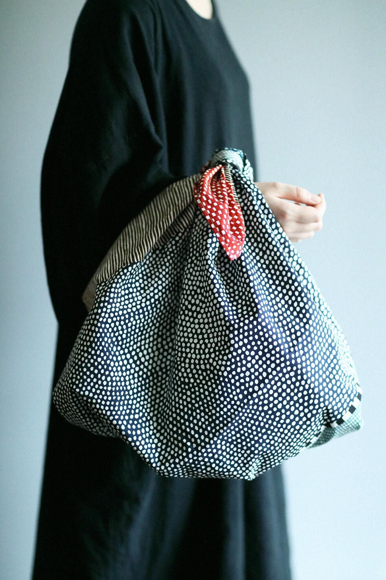 Hand-printed Furoshiki(Large)/Lines and Dots Balance Katsura