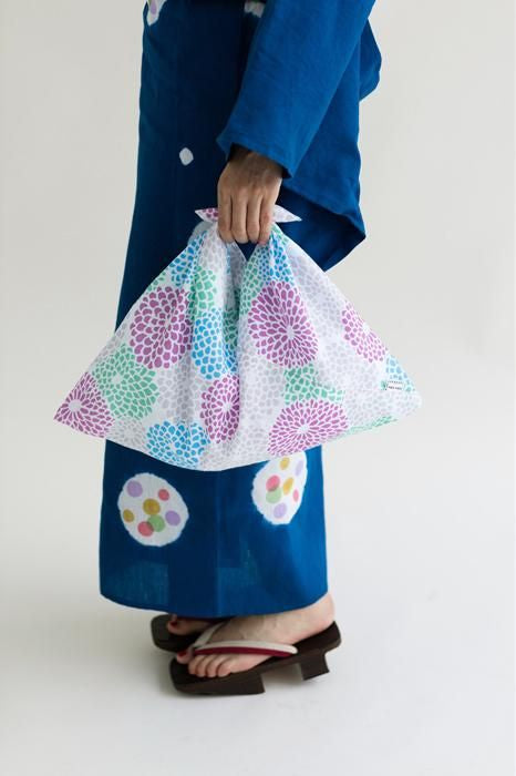 Isemomen Cotton Eco Bag Ryofu fold / Chrysanthemum