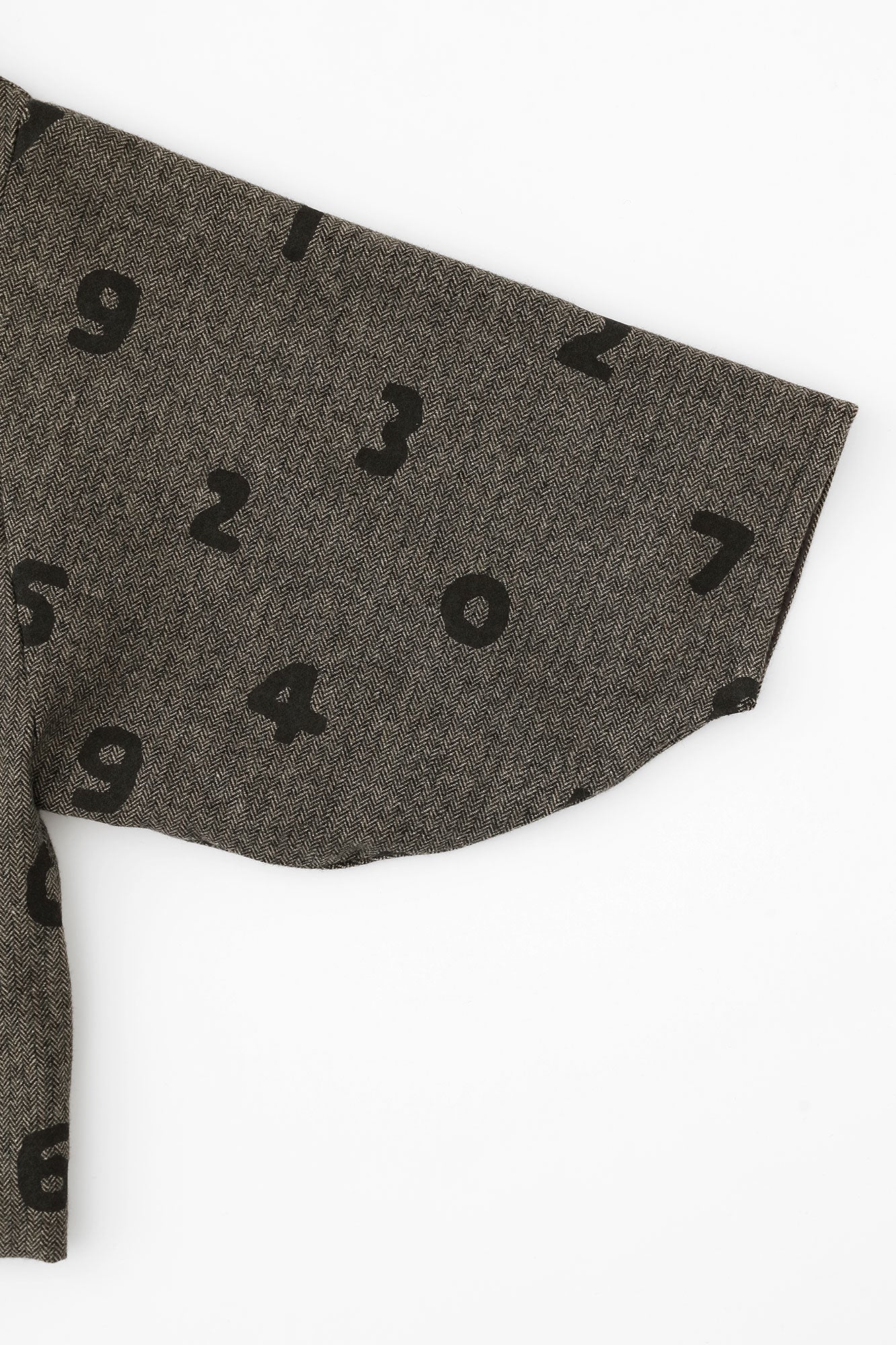 粗花呢 人字形斜紋織 圓弧袖外套 附裡襯/SO-SU-U大 黄枯茶色