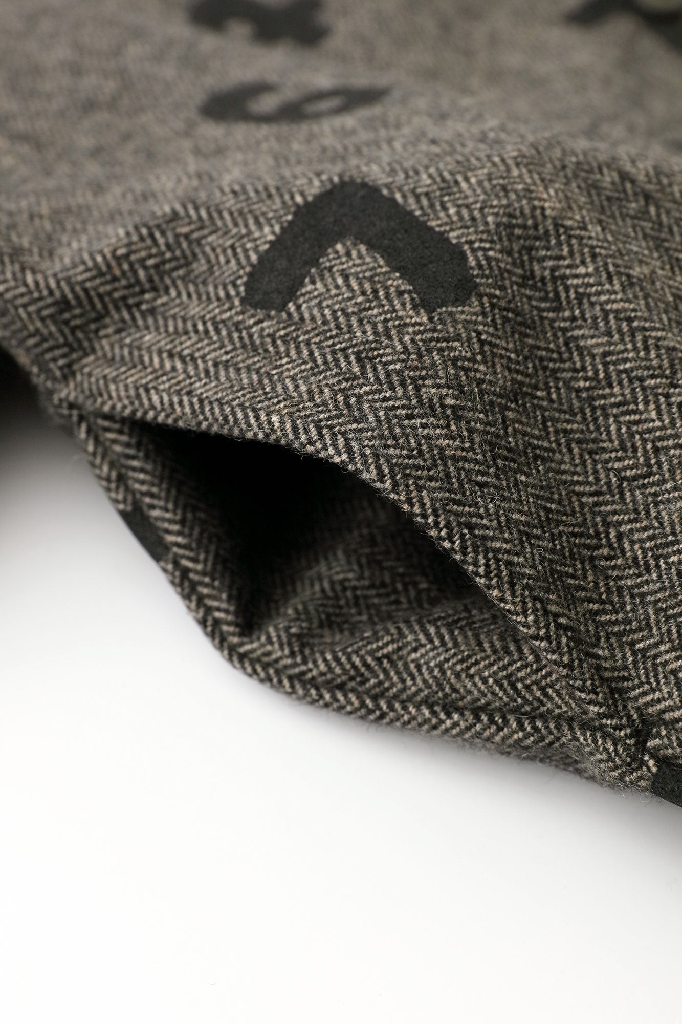 粗花呢 人字形斜紋織 圓弧袖外套 附裡襯/SO-SU-U大 黄枯茶色