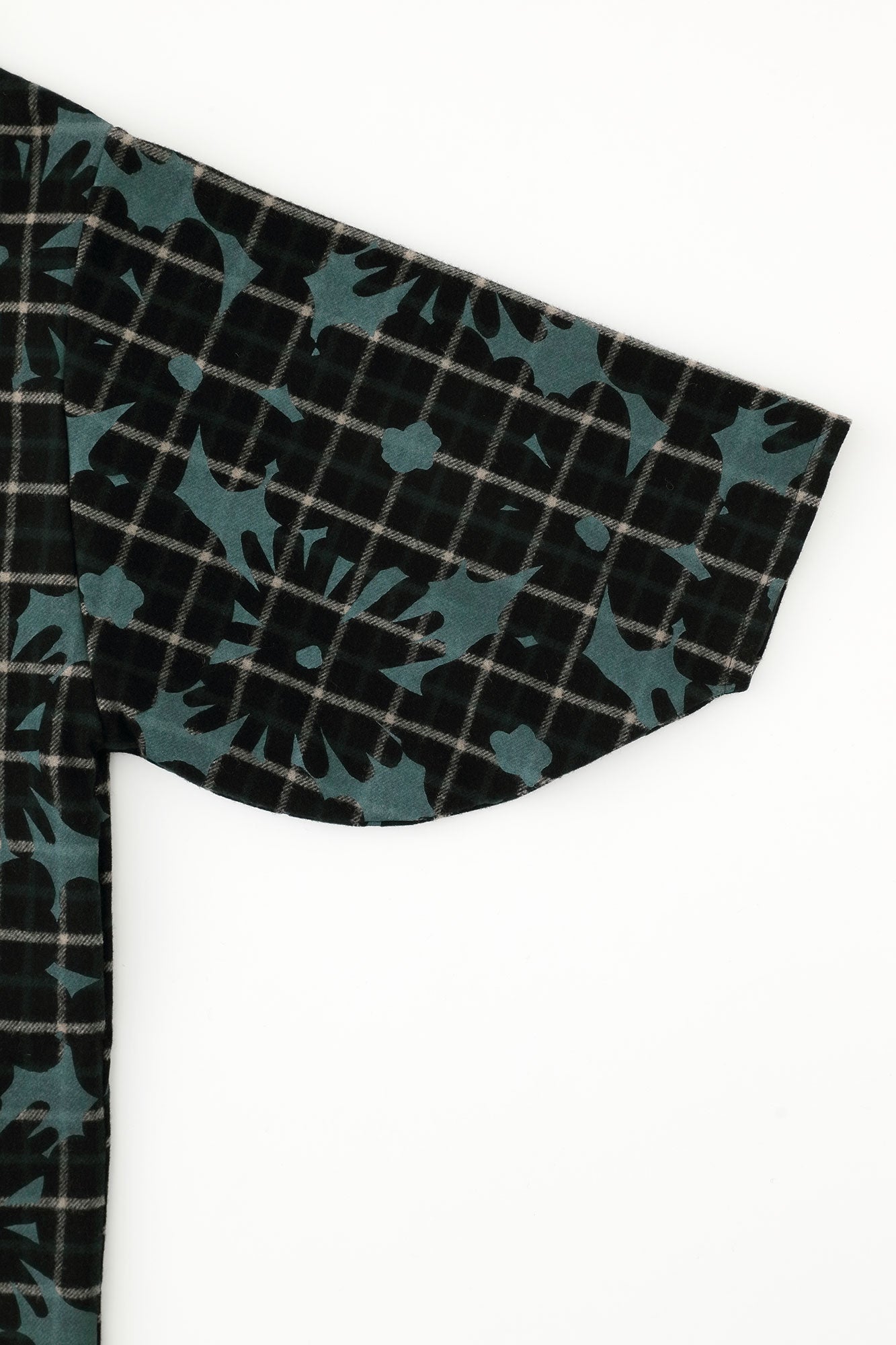 Combed Yarn Lattice Weave Naginata Sleeve Haori Long with Lining / OrakaBlack