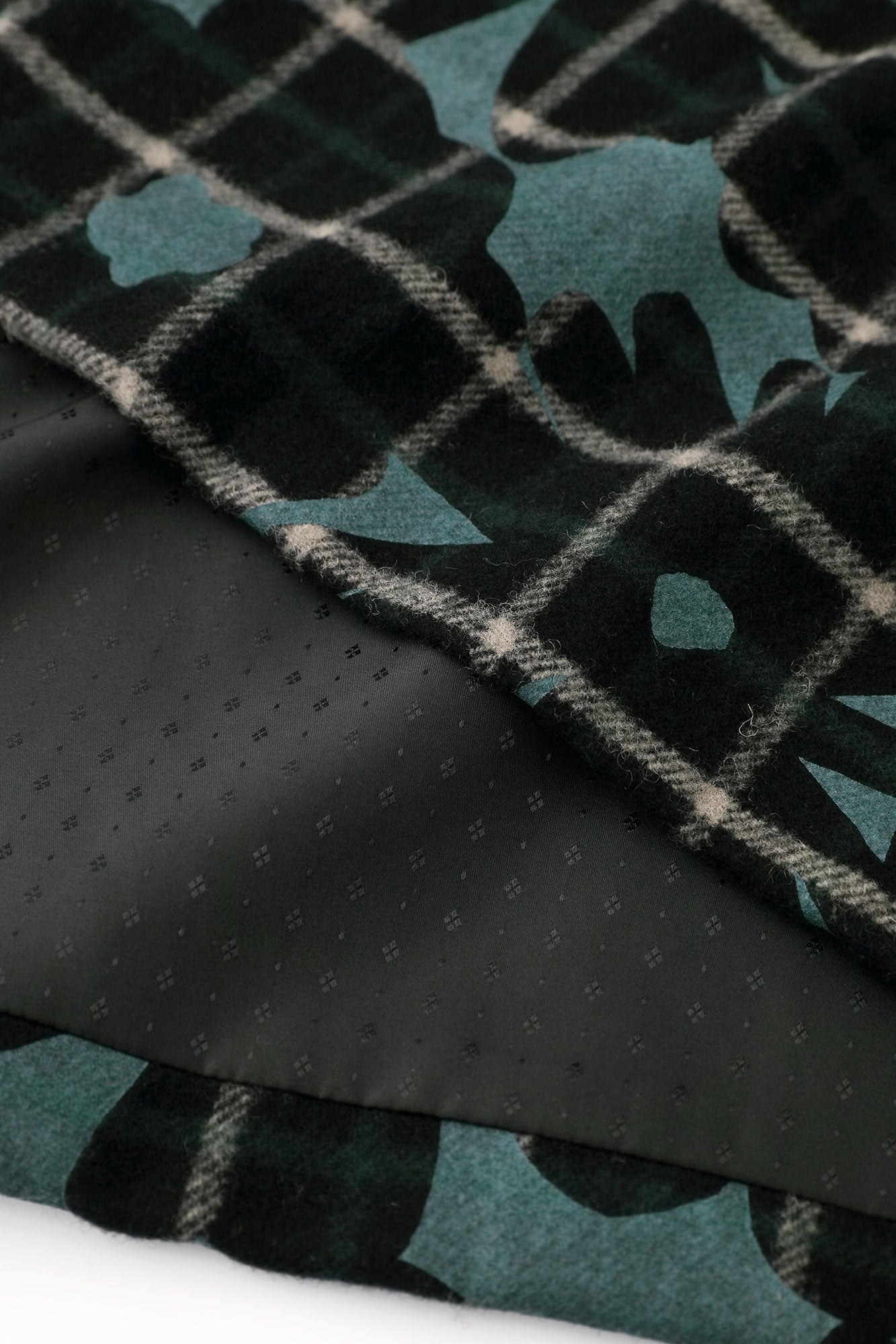 Combed Yarn Lattice Weave Naginata Sleeve Haori Long with Lining / OrakaBlack