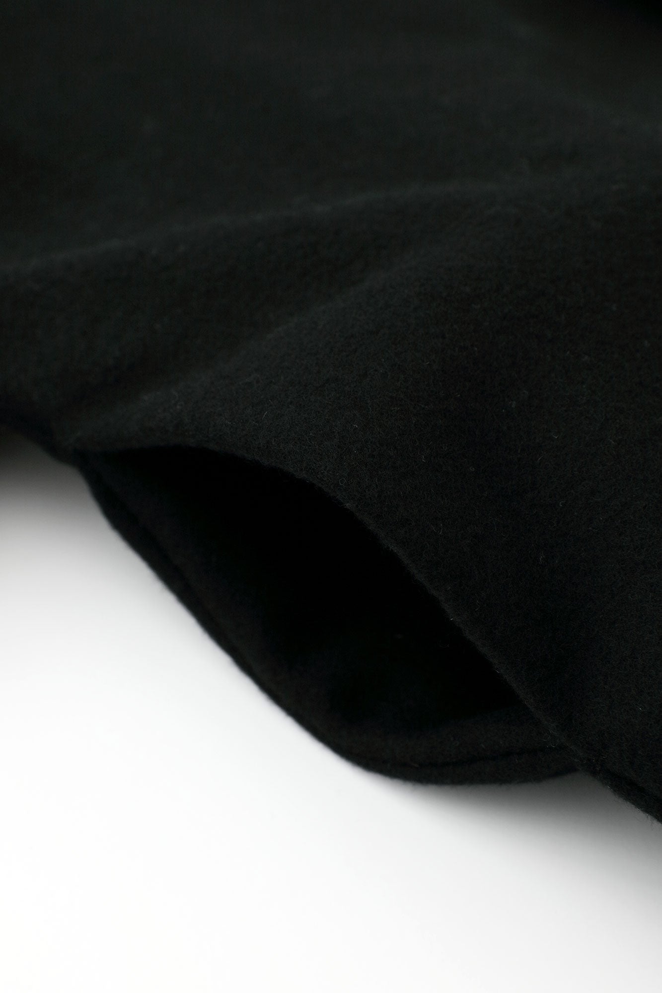 Wool Melton Naginata Sleeve Haori Long with Lining / Black×Gold Damask