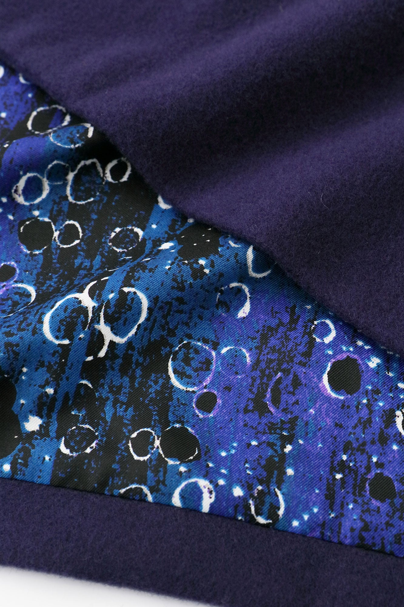 Wool Melton Naginata Sleeve Haori Long with Lining / Dark Blue×Tenmoku