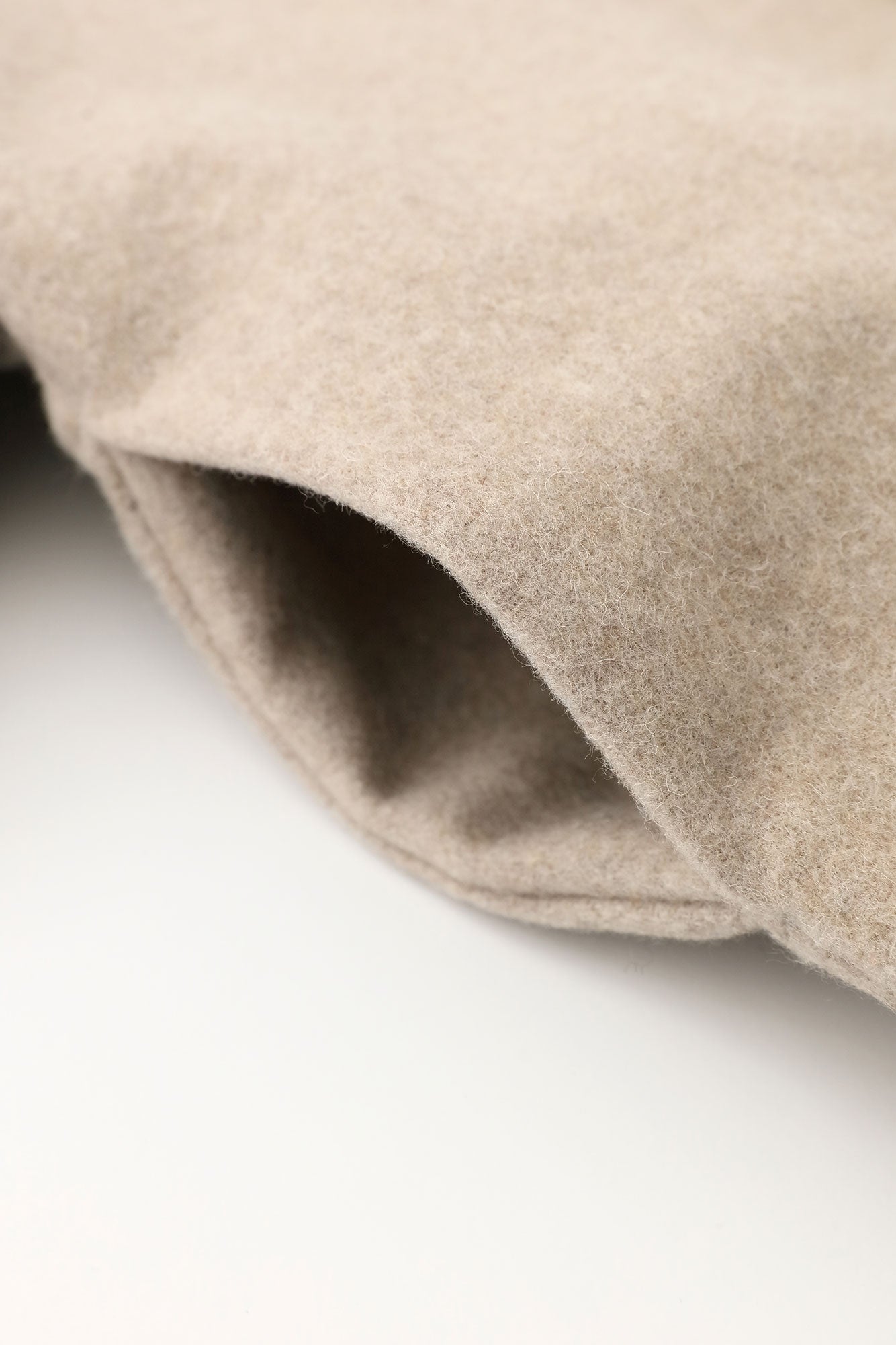 Wool Melton Naginata Sleeve Haori Long with Lining / Beige×Smile Beige