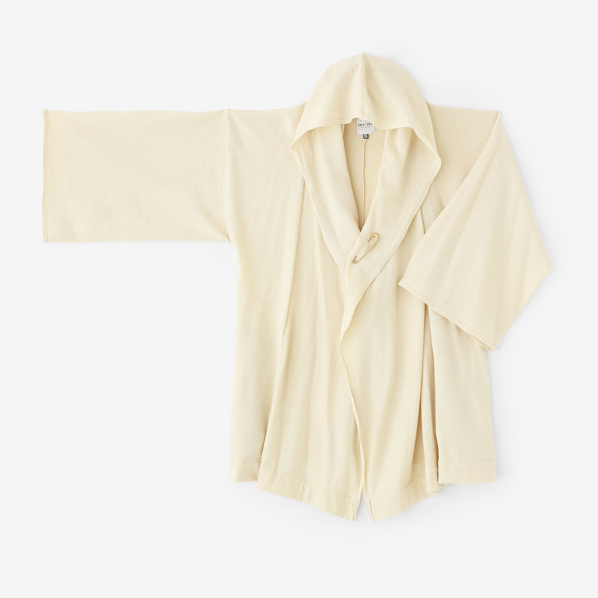 梳毛(そもう) 阿弥(あみ) 頭巾羽織(ずきんばおり) 単(ひとえ)/鳥の子色(とりのこいろ)